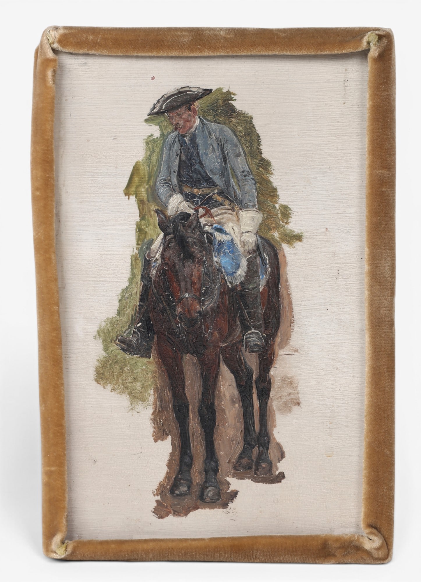 In the Manner of George Hendrick Breitner (Dutch, 1857-1923), The Yellow Rider (Gele Rijder): In the Manner of George Hendrick Breitner (Dutch, 1857-1923) The Yellow Rider (Gele Rijder) oil study on panel 8 x 5 1/2in (20 x 13 1/2cm) Footnote: Unsigned oil sketch; in the style, t