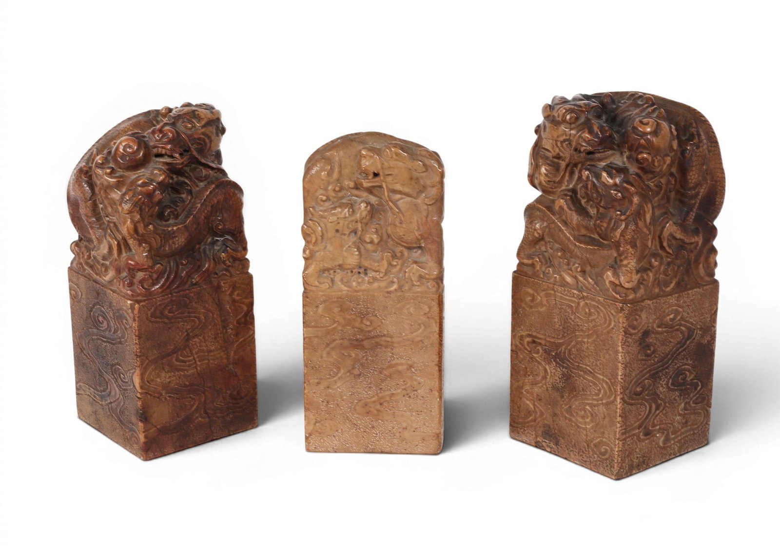 Three large Chinese stone seals/chops (1 of 6)