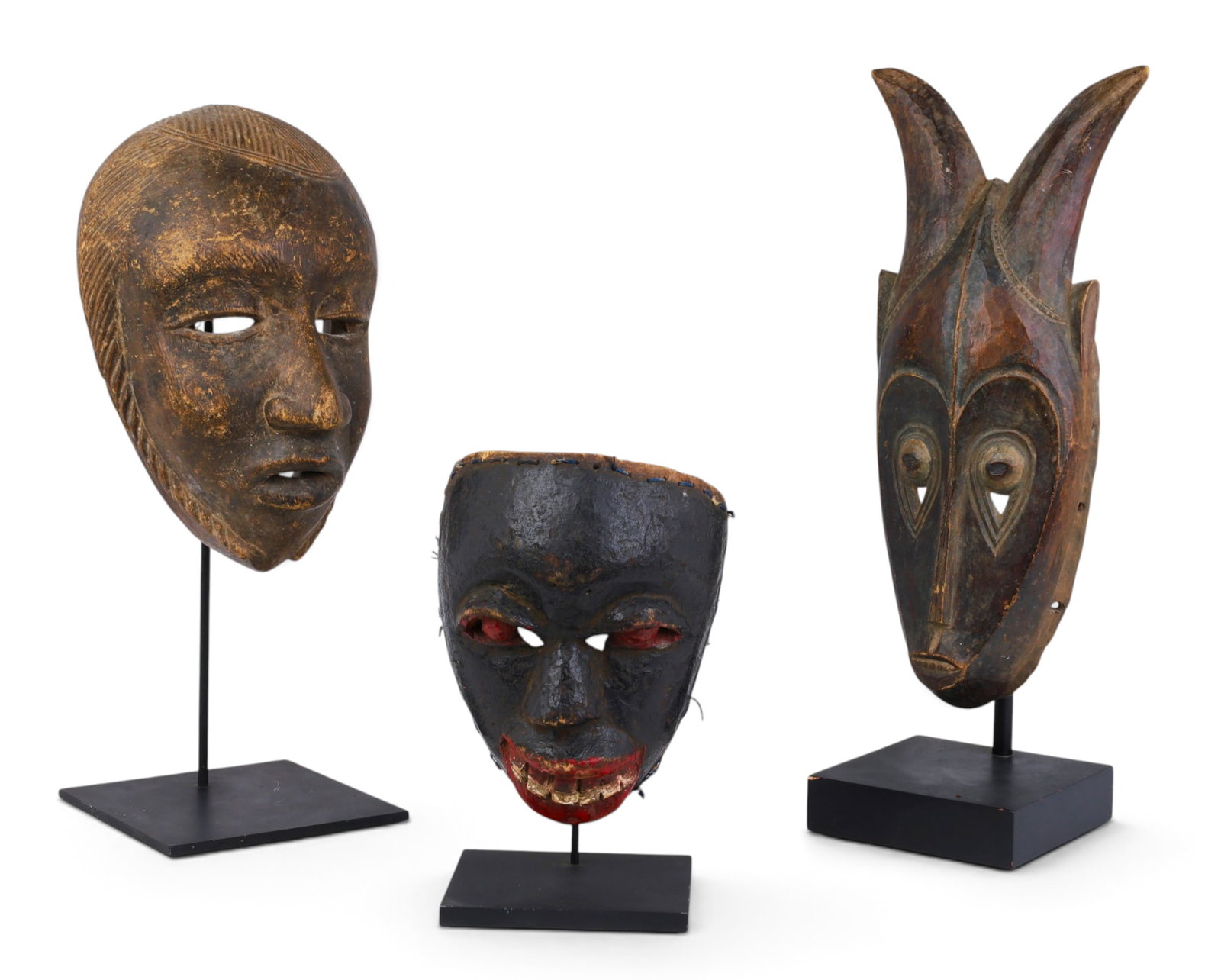 Three West African ceremonial masks (1 of 6)