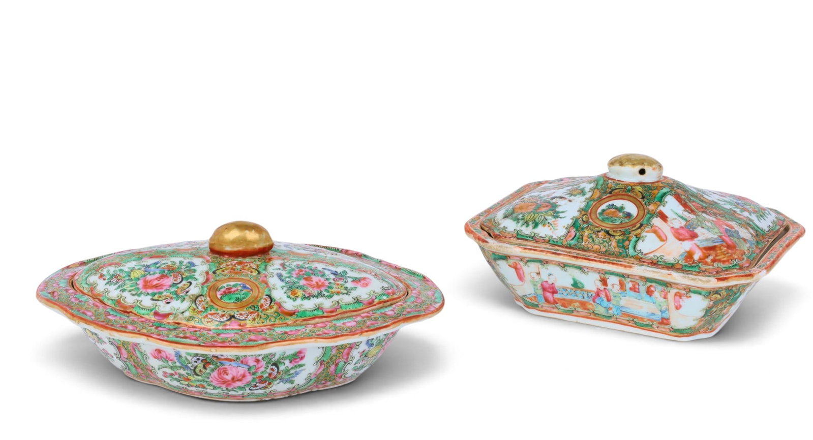 A group of two Chinese Rose Medallion covered dishes (1 of 7)