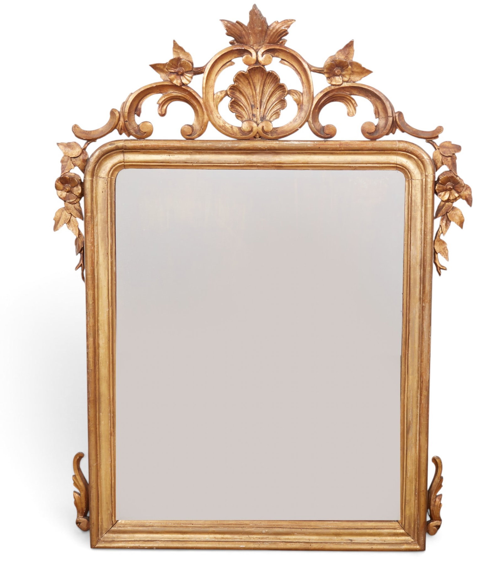 A Continental giltwood mirror, 19th century (1 of 5)