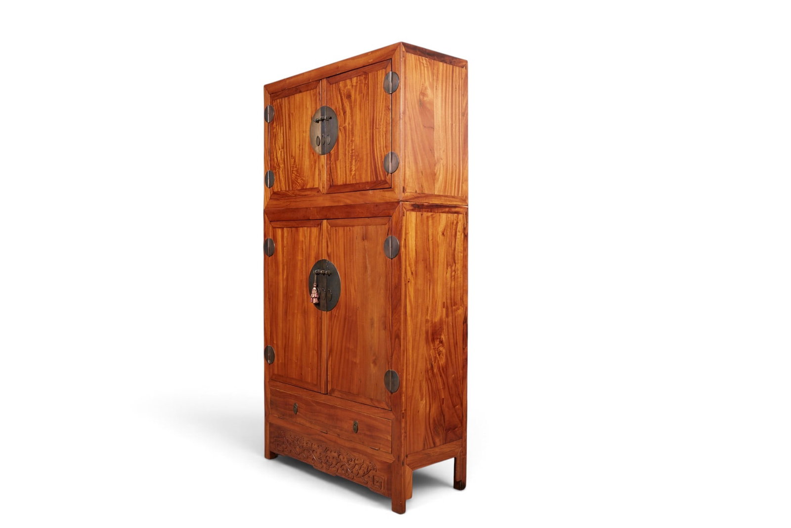 A Chinese two part stackable cabinet/wardrobe - 5