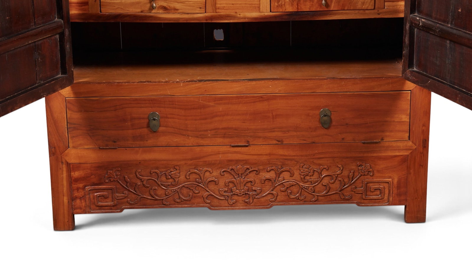 A Chinese two part stackable cabinet/wardrobe - 8