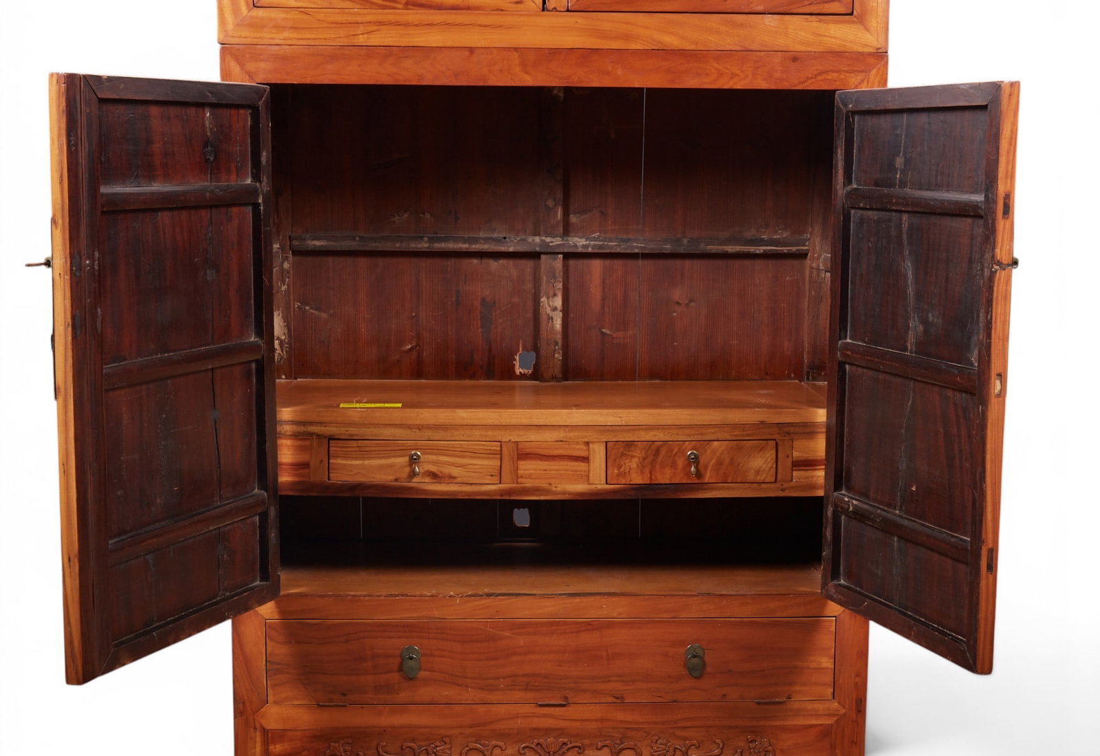 A Chinese two part stackable cabinet/wardrobe - 9