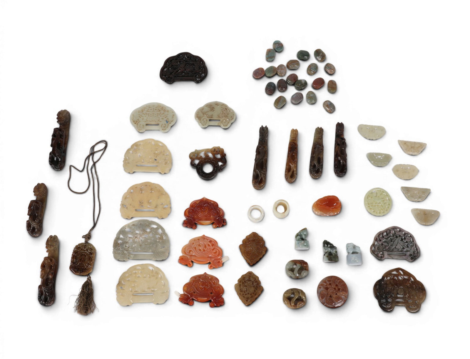 A large collection of Asian hardstone articles (approximately 59 pieces) (1 of 5)