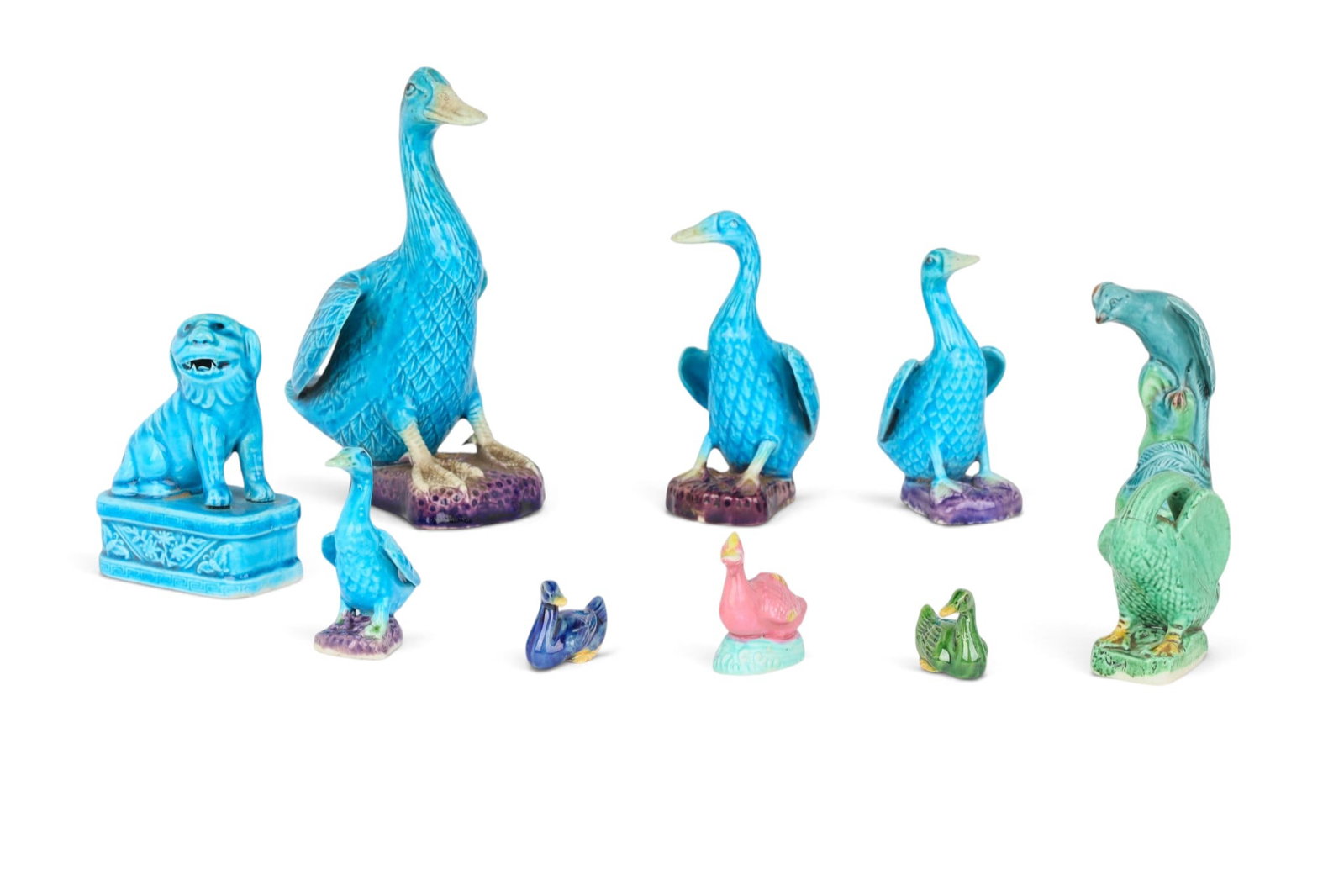 A group of ten Chinese glazed porcelain figures (1 of 9)