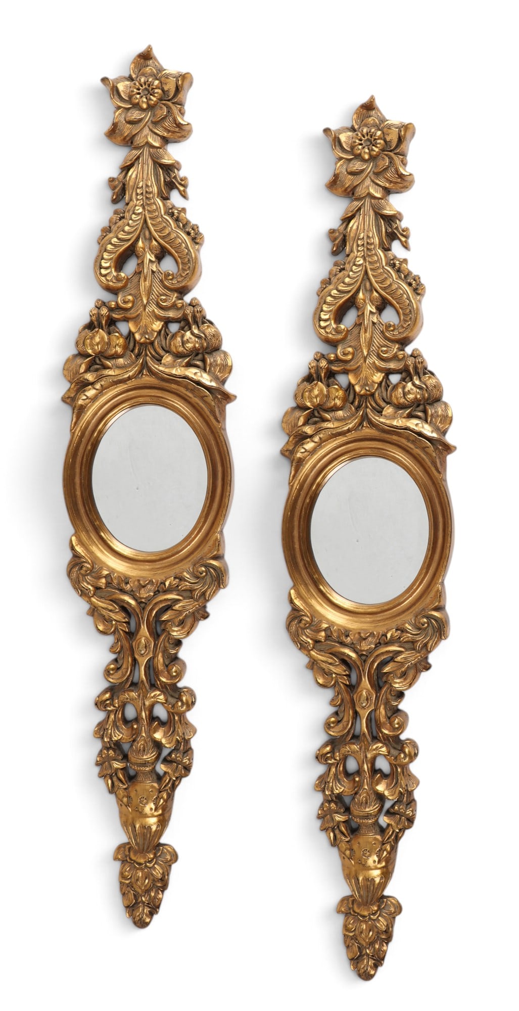 A pair of gilt baroque style mirrors. (1 of 2)