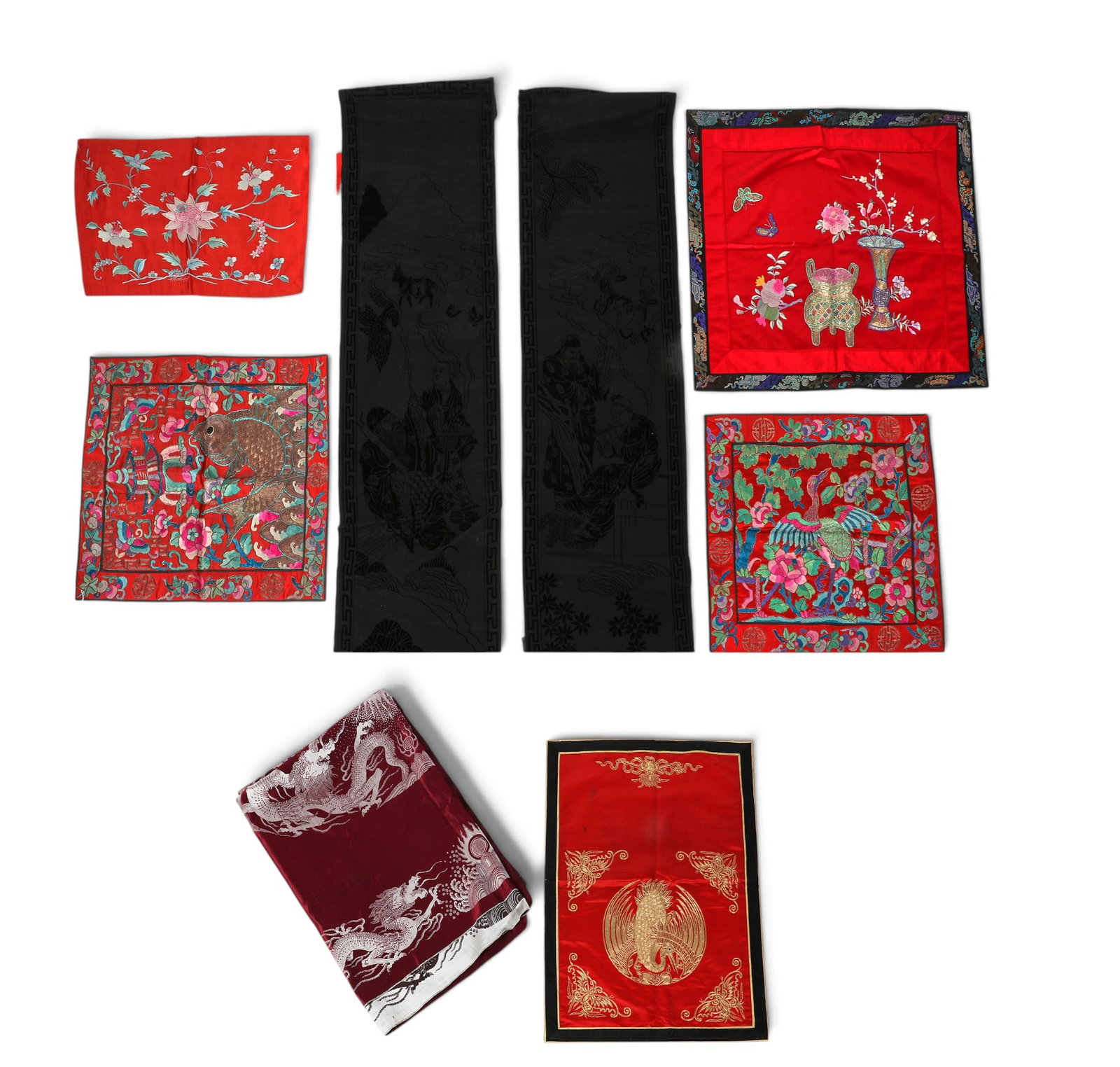 A group of eight various Chinese textiles (1 of 5)