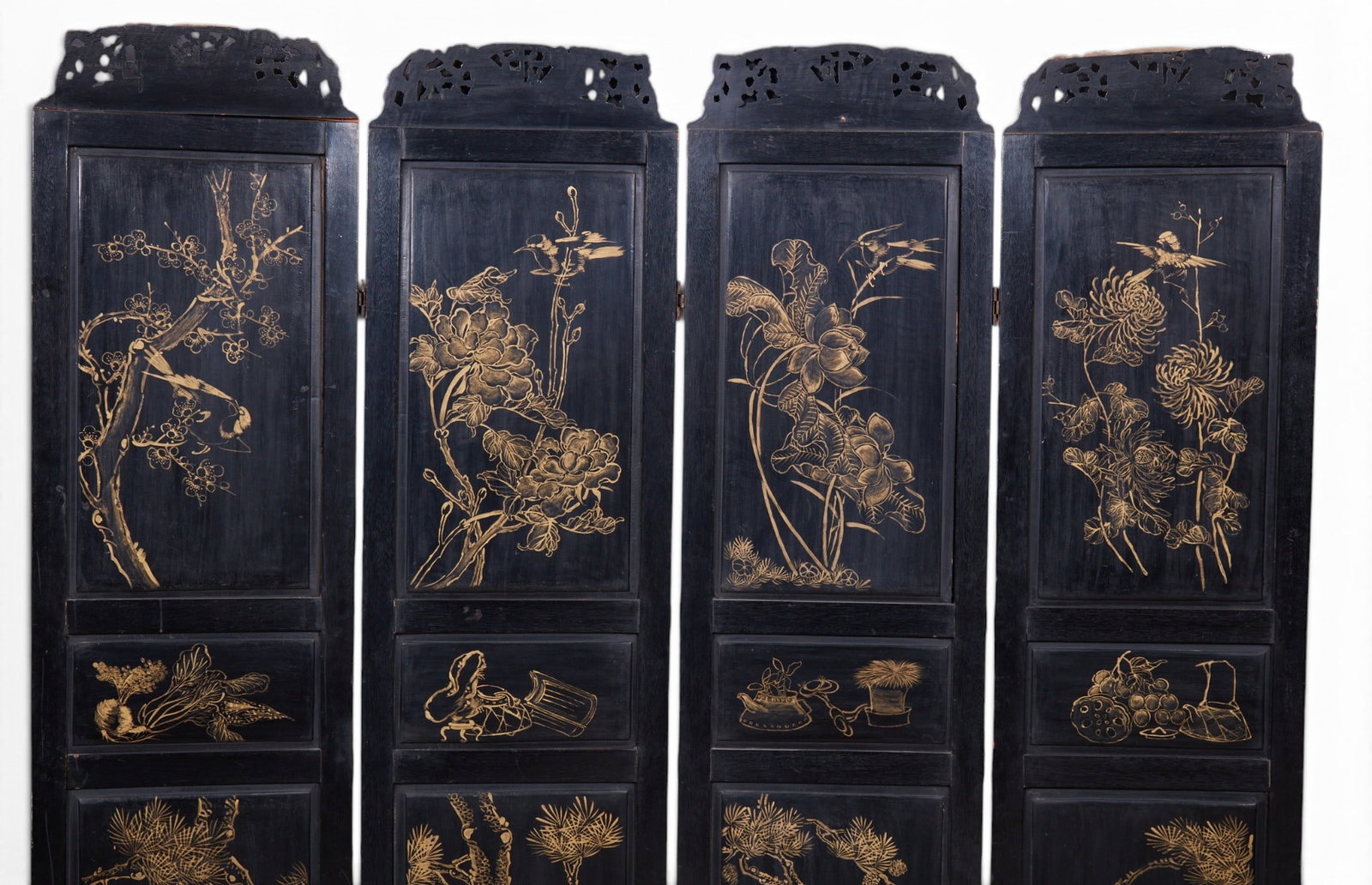 A four panel Chinese screen - 13