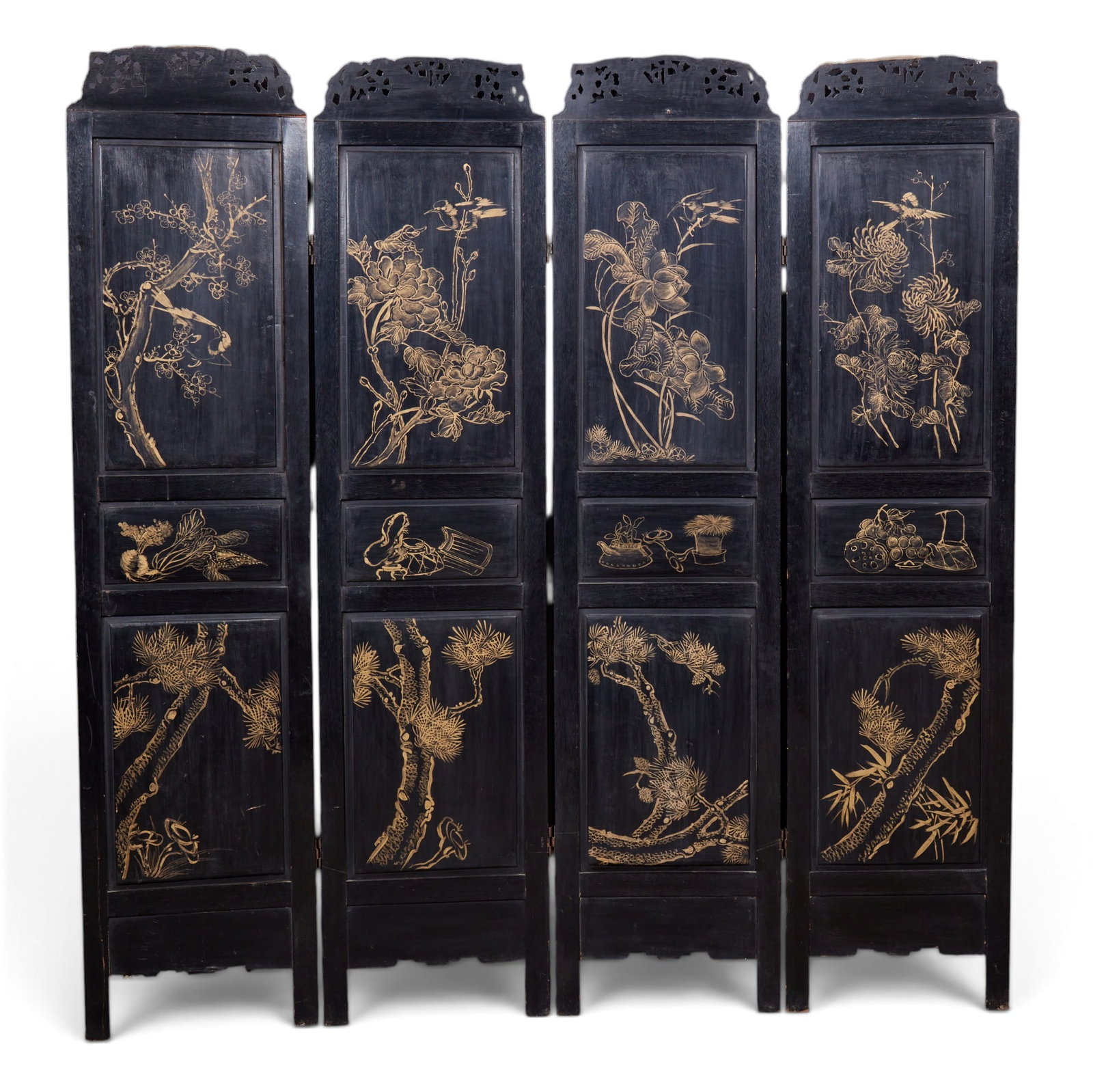 A four panel Chinese screen - 2