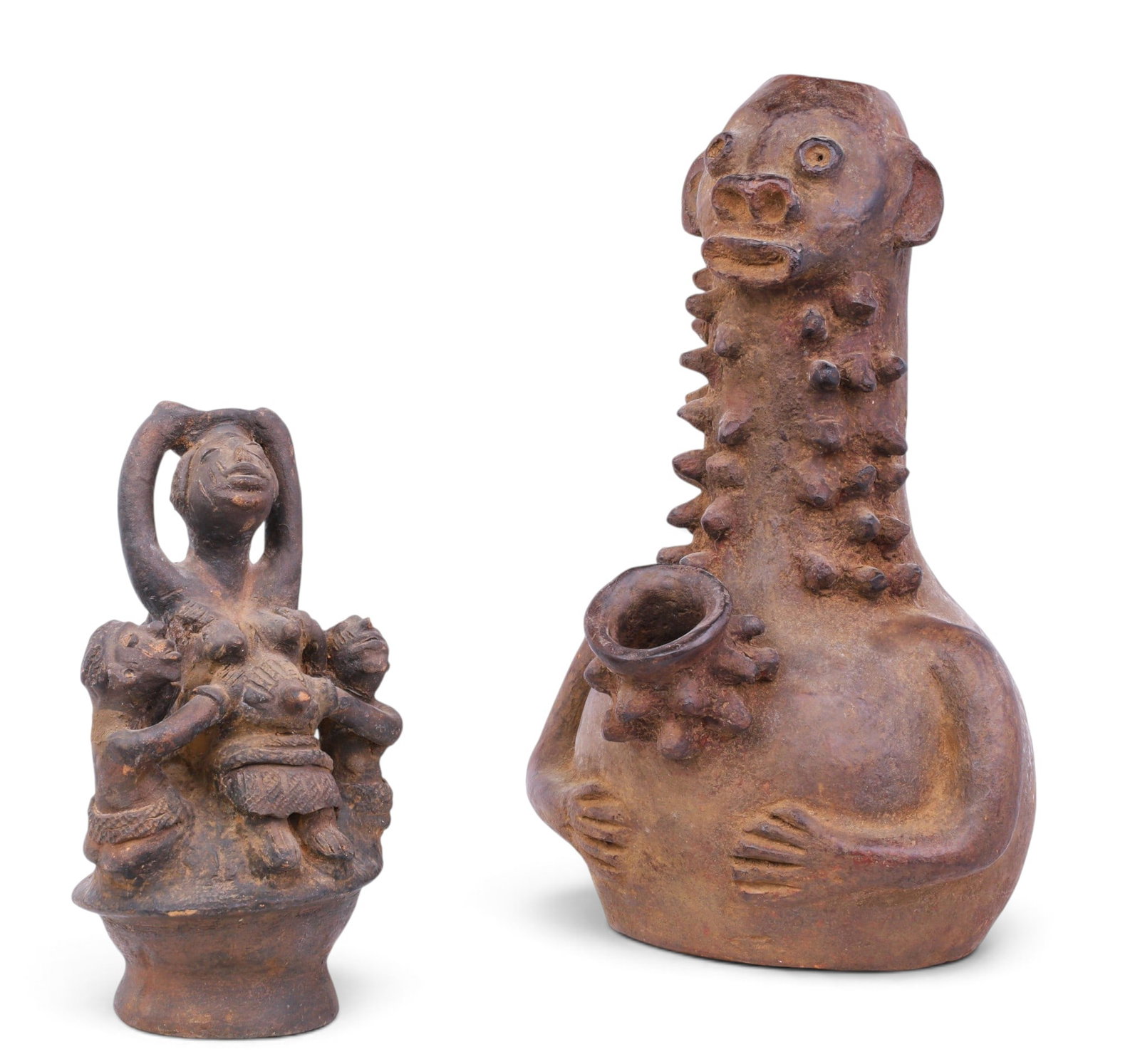 Two West African blackened ceramic fertility vessels (1 of 6)