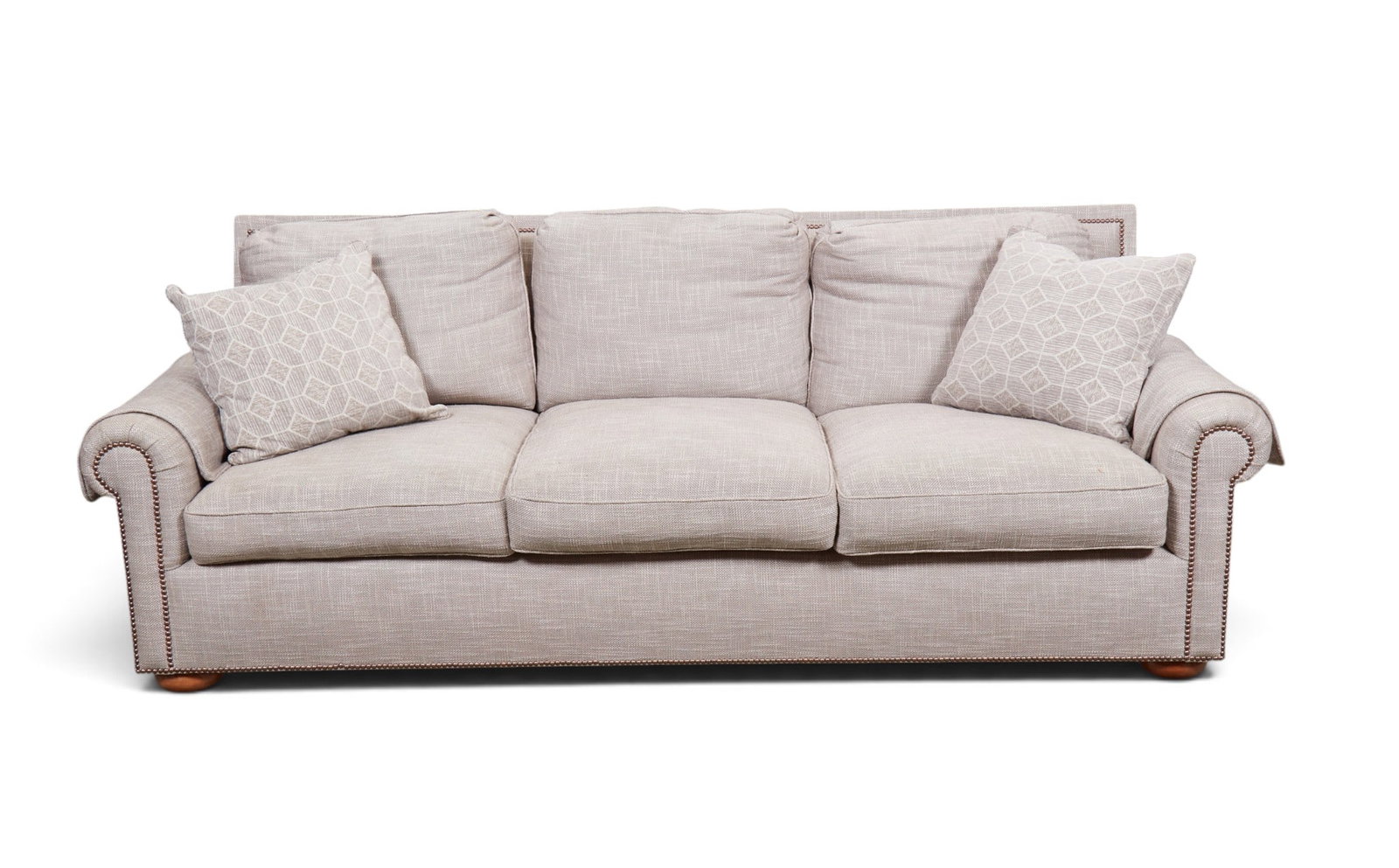 A grey upholstered sofa - 3