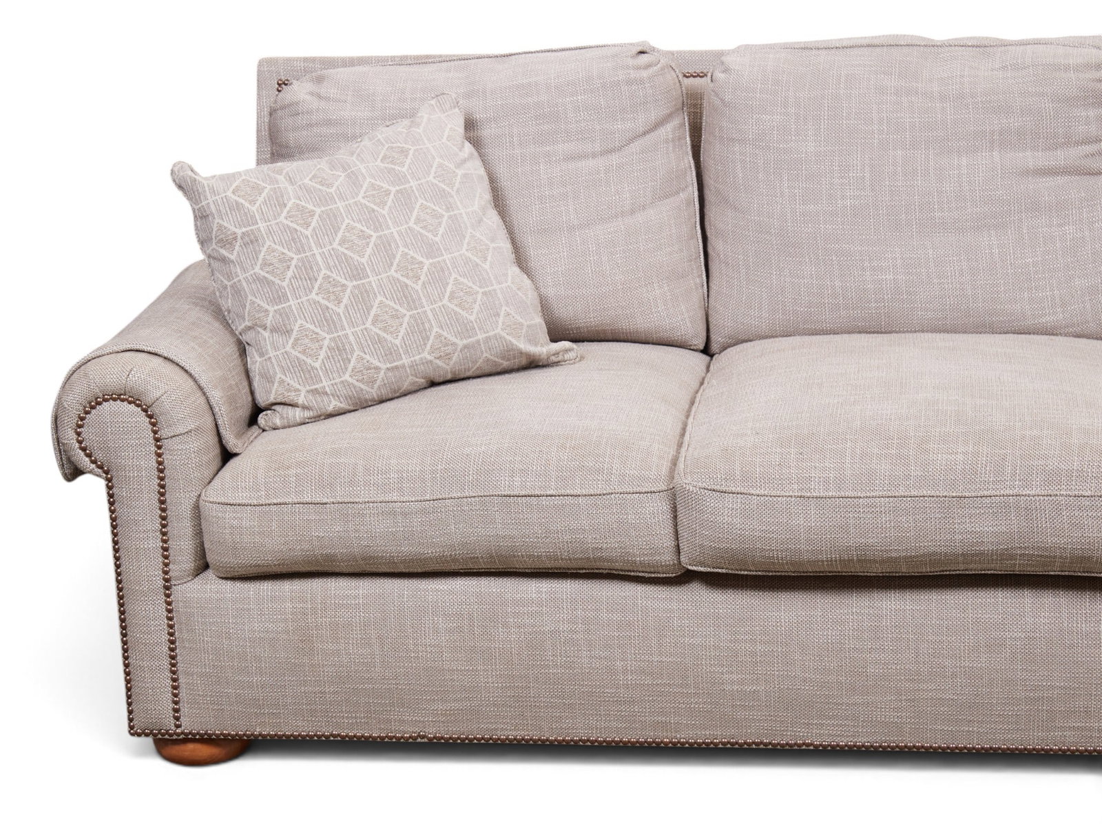 A grey upholstered sofa - 4