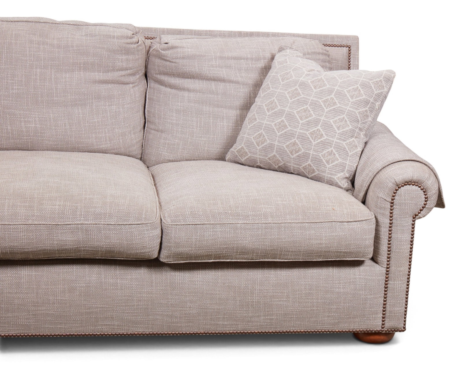 A grey upholstered sofa - 5