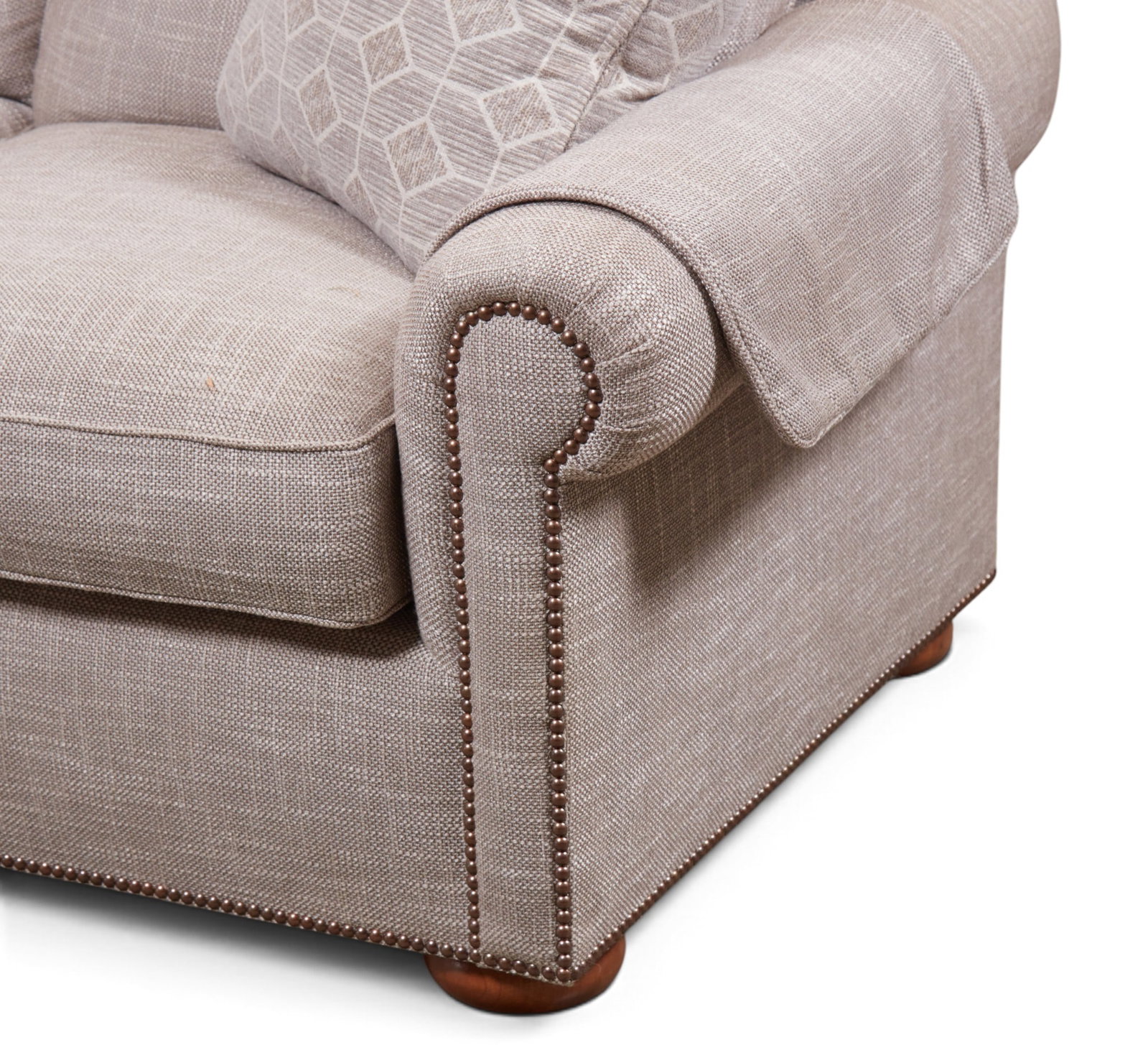 A grey upholstered sofa - 6