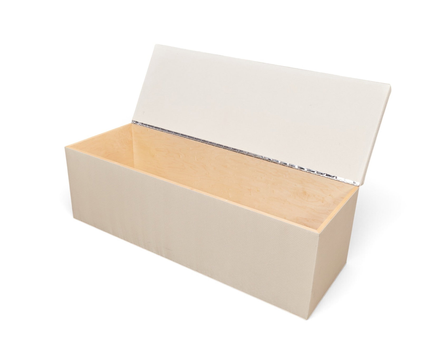 An upholstered trunk/bench: An upholstered trunk/bench height 20 1/2 x width 58 x depth 20 1/2 in. (52.1 x 147.3 x 52.1 cm.)