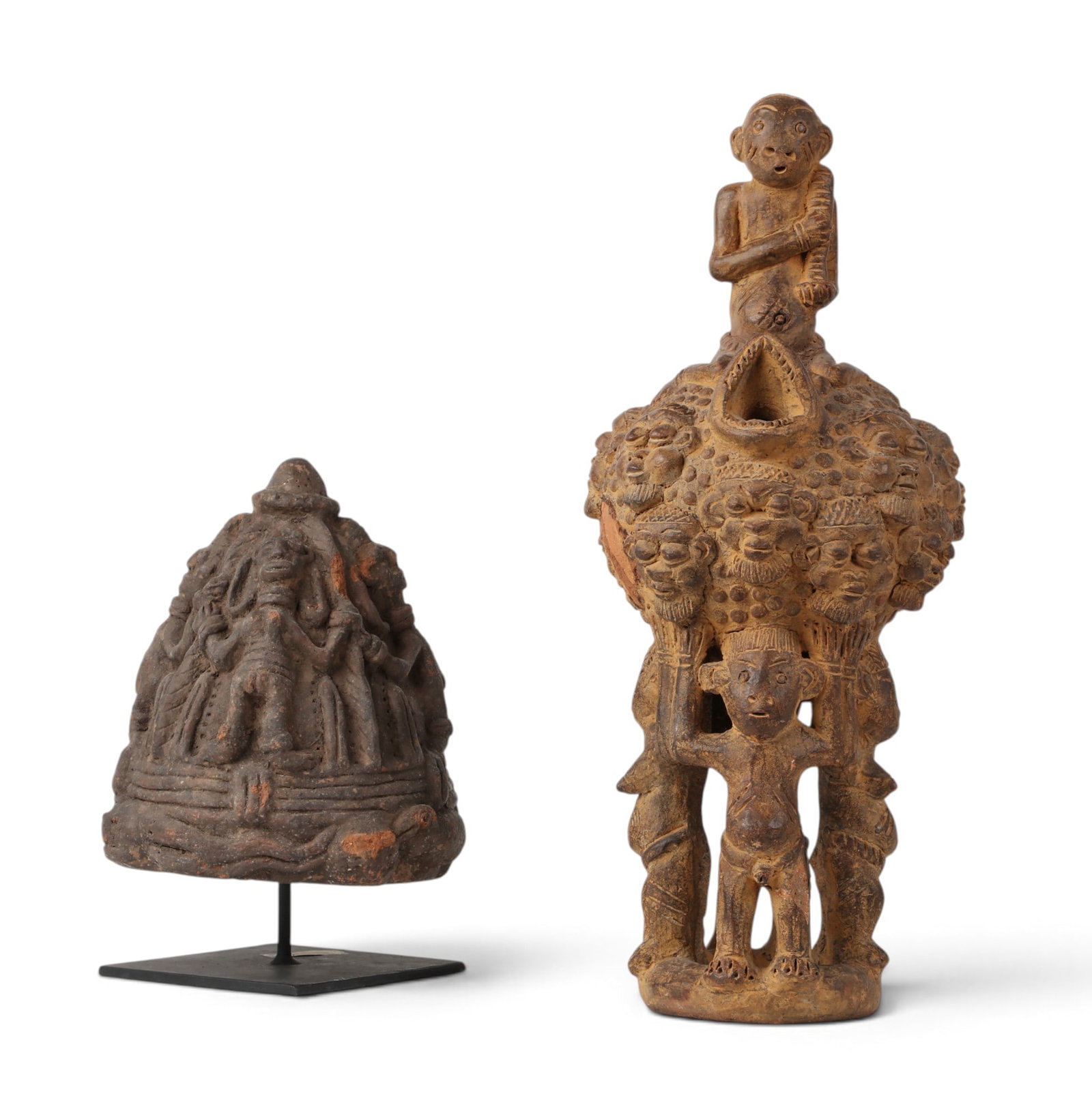 Two West African hand built terracotta ancestral sculptures (1 of 5)