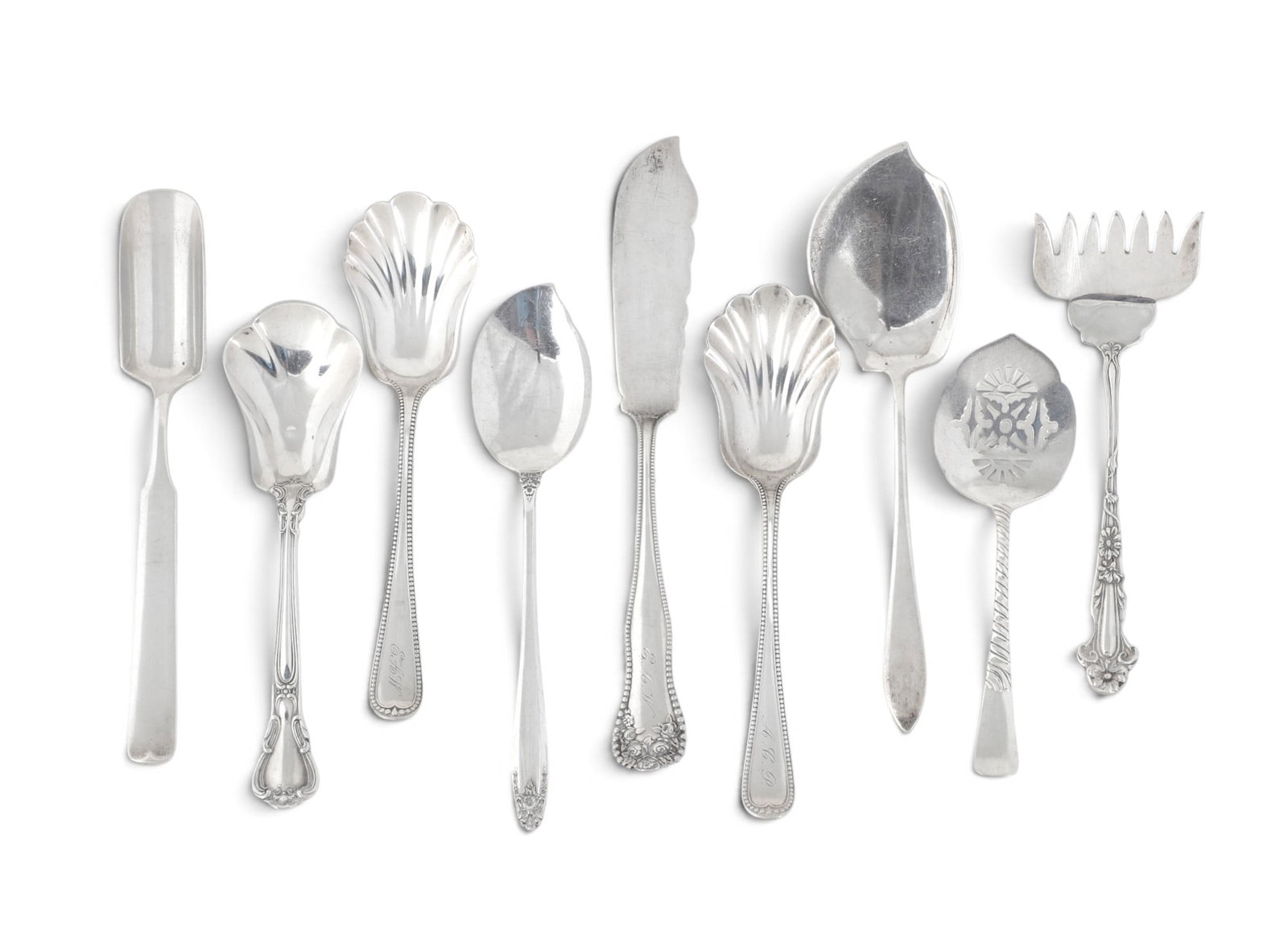 A group of eight sterling silver serving pieces (1 of 3)