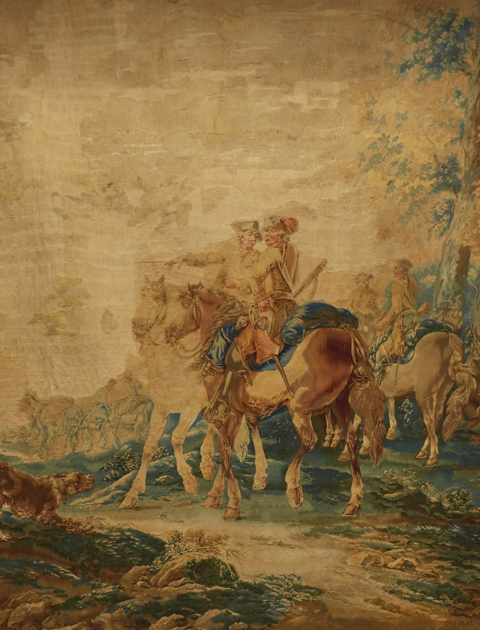 A Tapestry depicting pastoral hunting scene - 2