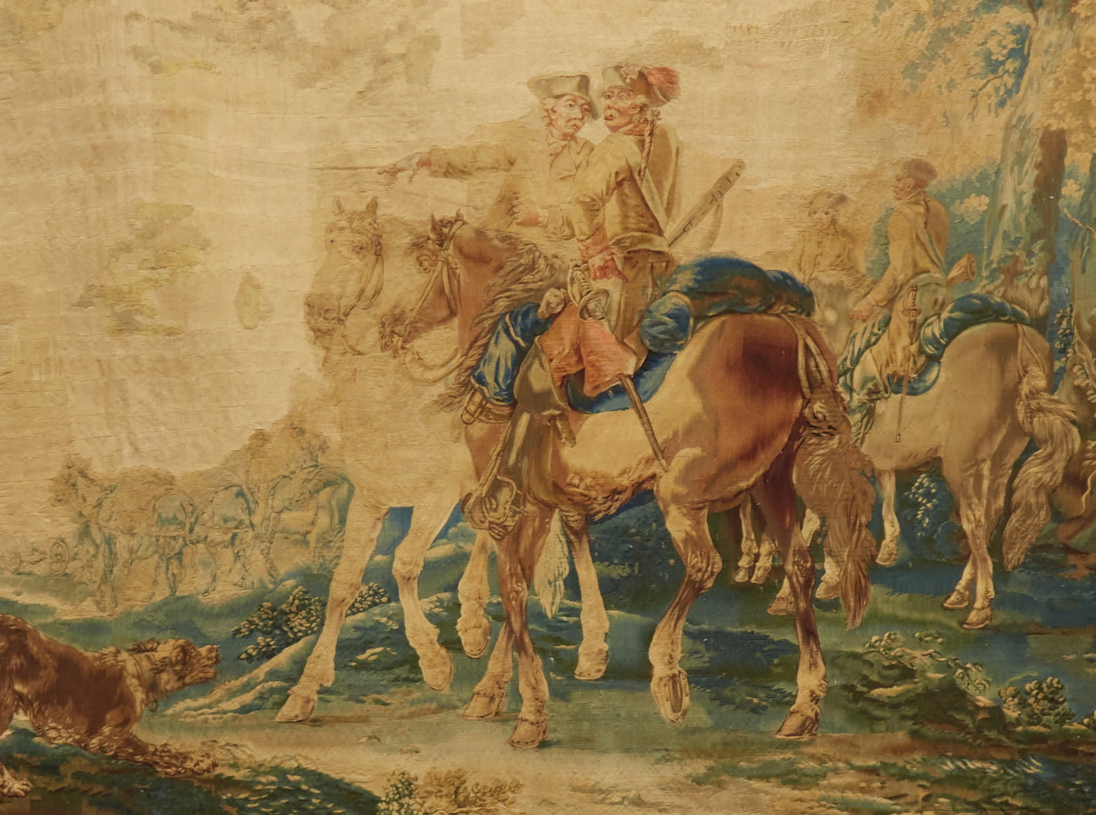A Tapestry depicting pastoral hunting scene - 3