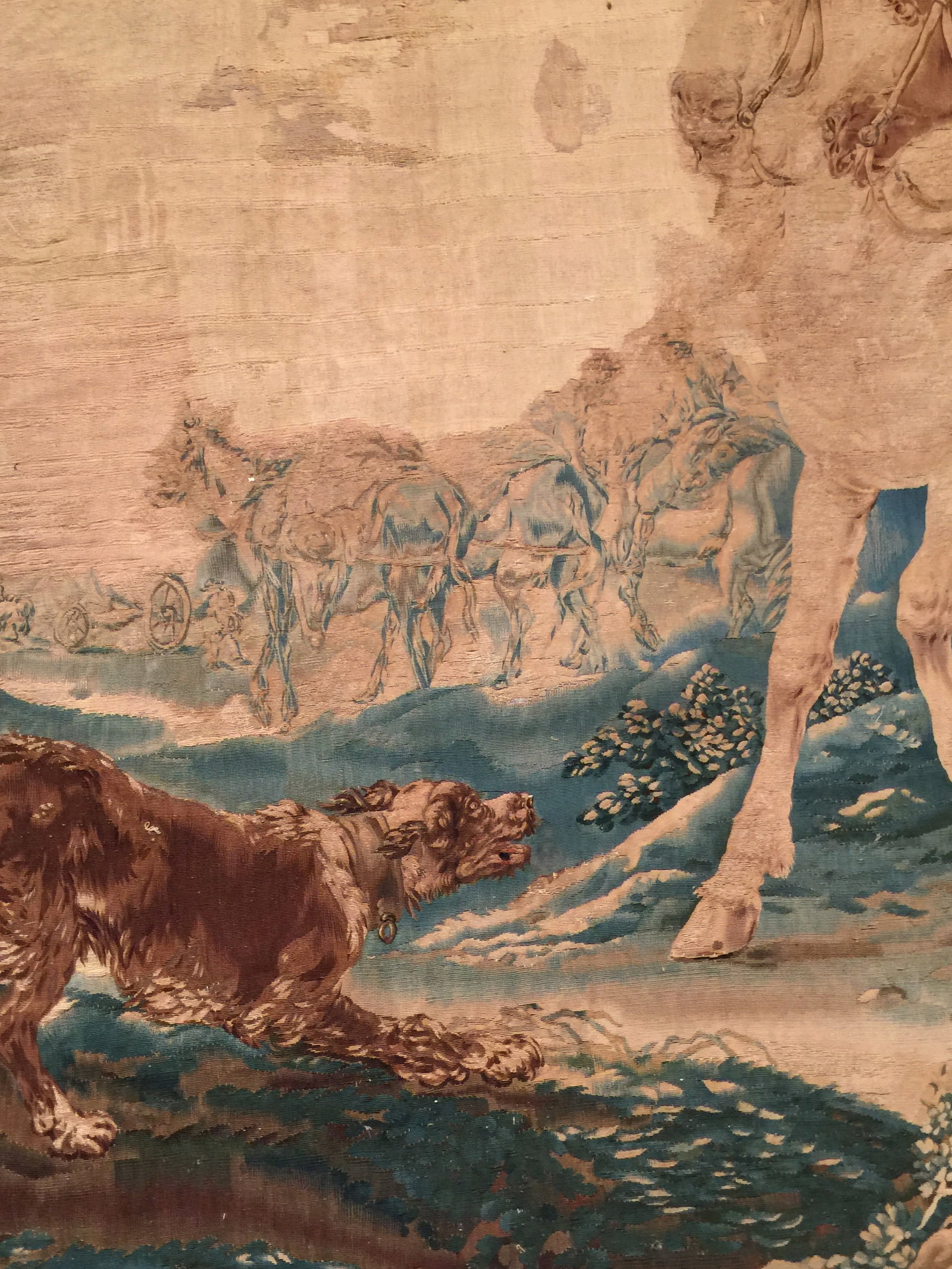 A Tapestry depicting pastoral hunting scene - 5