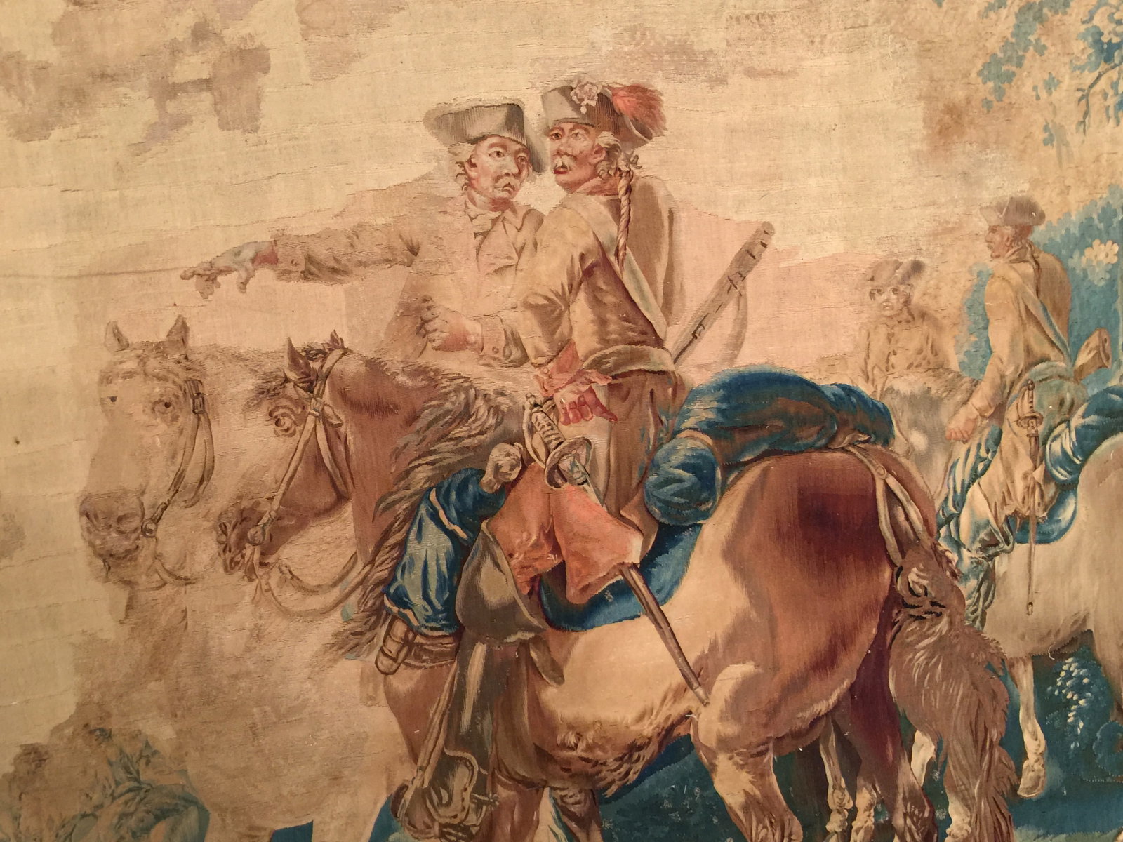 A Tapestry depicting pastoral hunting scene - 6