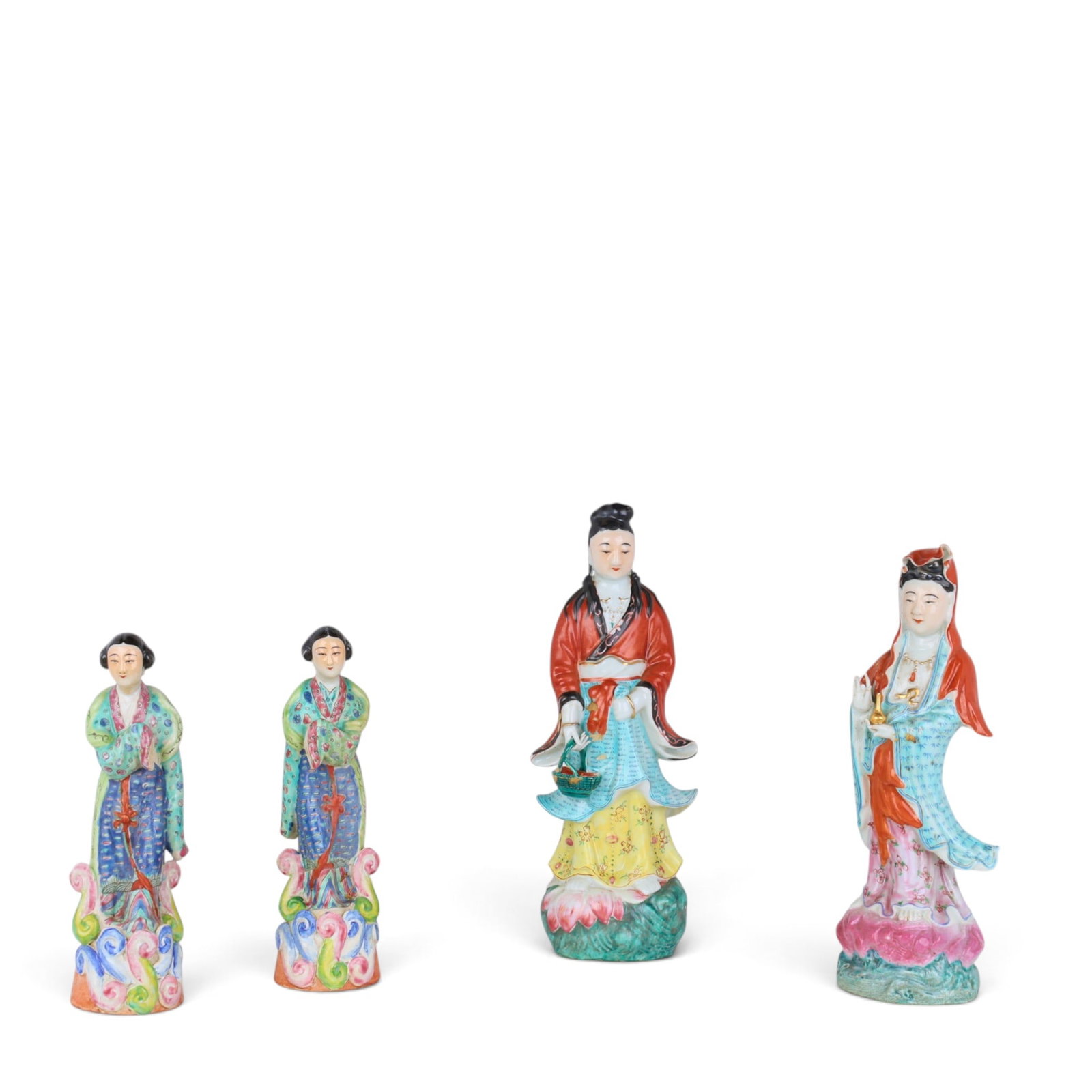A group of four Chinese porcelain figurines (1 of 8)
