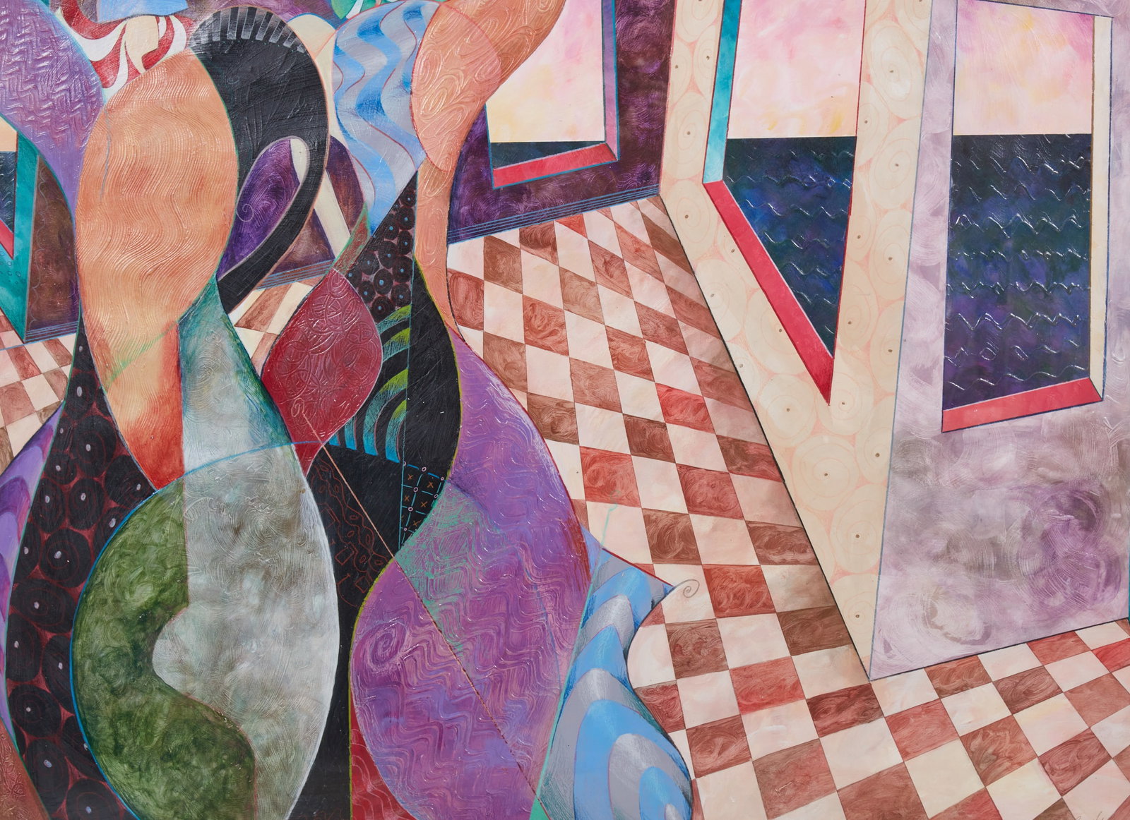 Patricia Bomluca (American, 20th century), Untitled, mixed media on stiff board, 36 x 48in (92 x (1 of 5)
