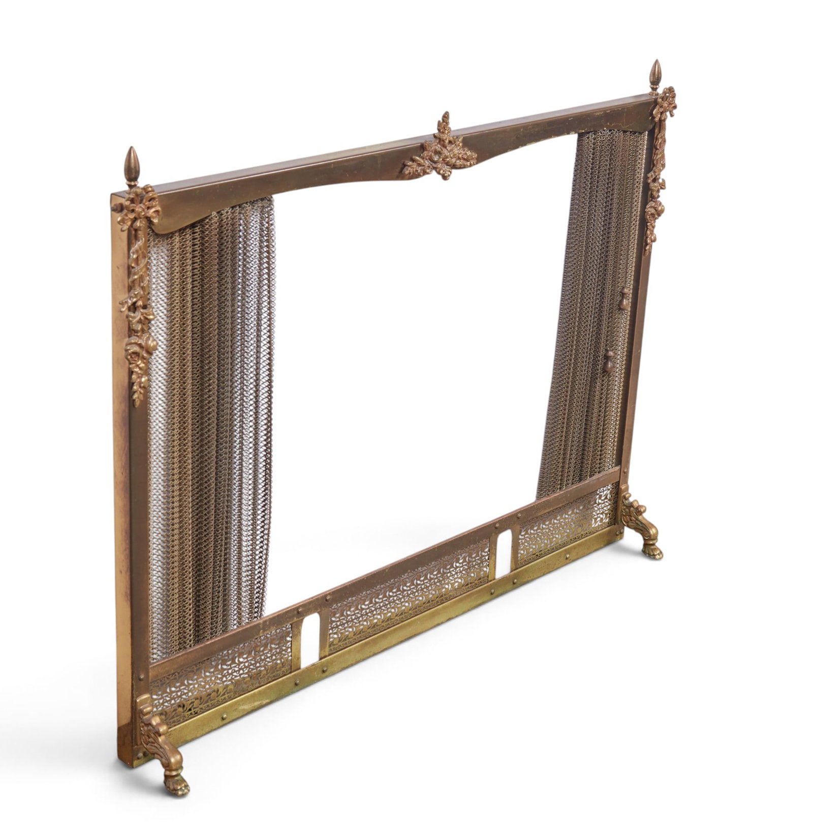 A brass fire screen - 3