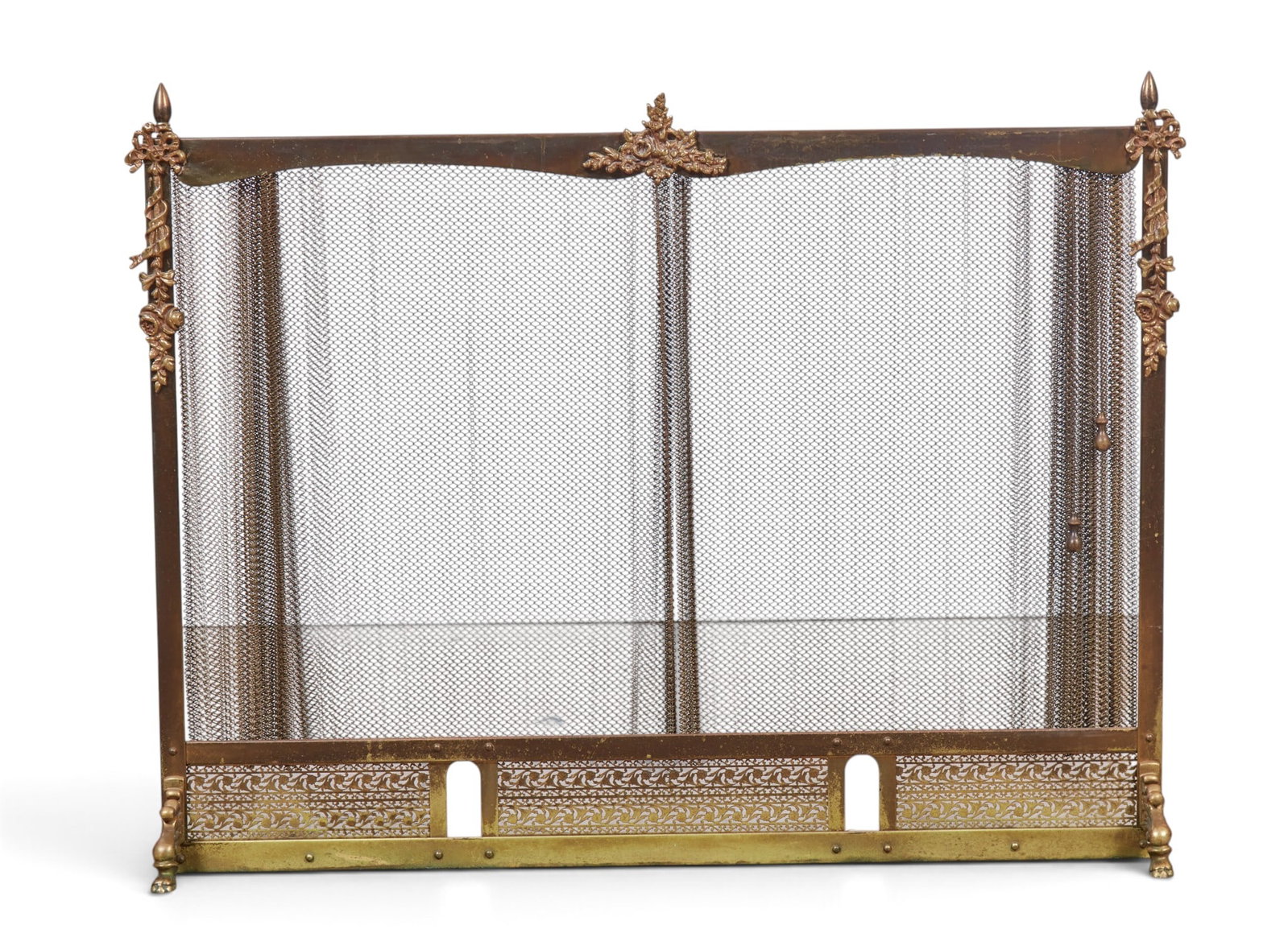 A brass fire screen - 7