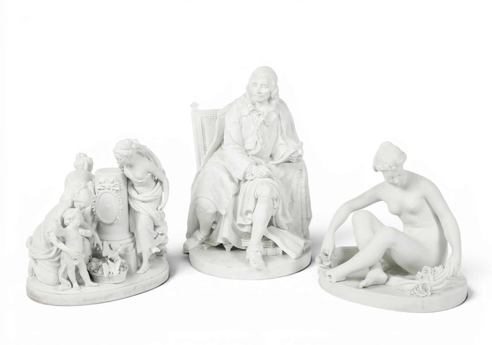 Three bisque porcelain figural groups, Sevres and other makers (1 of 7)