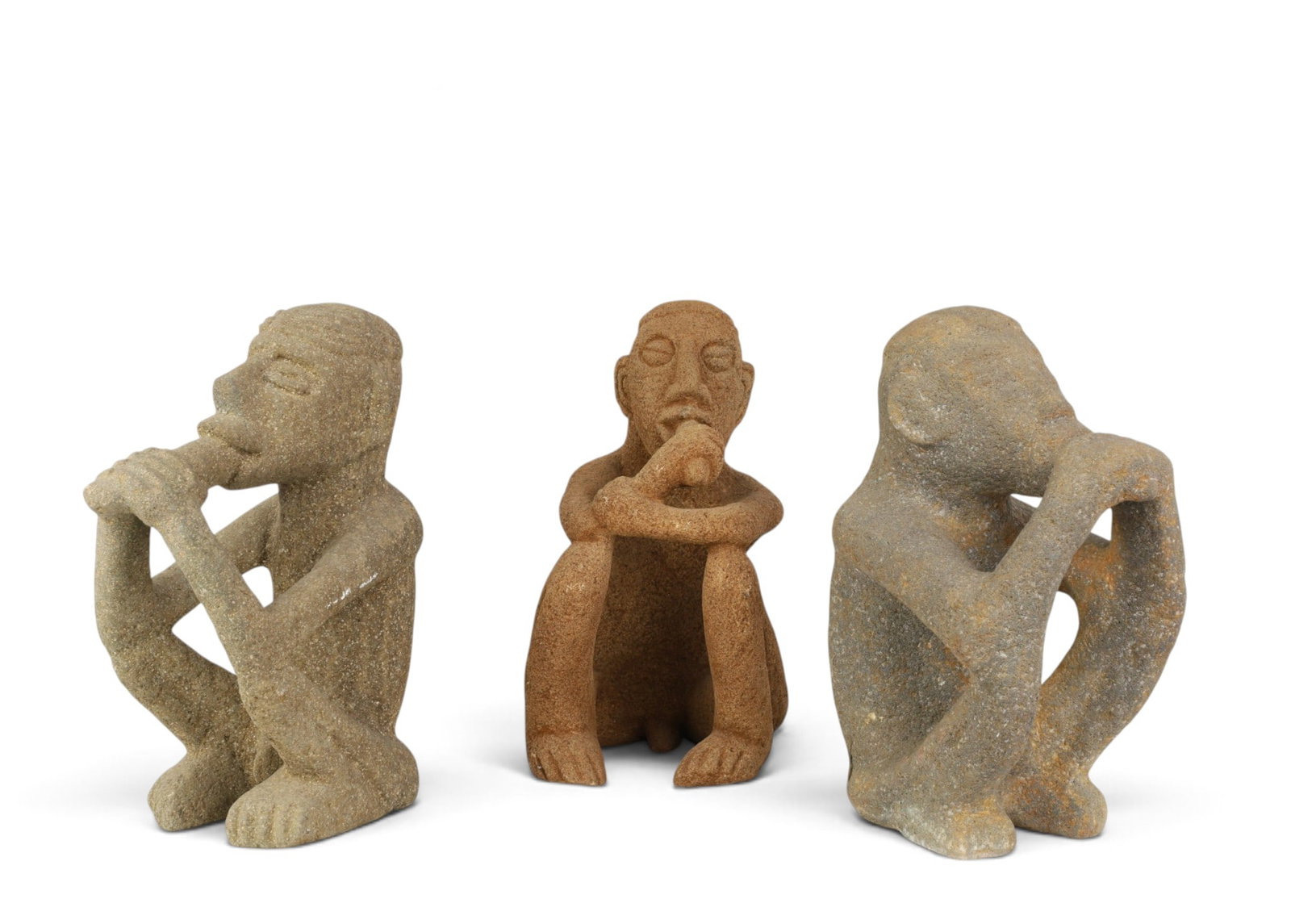 Three Costa Rican volcanic basalt Sukia figures (1 of 6)