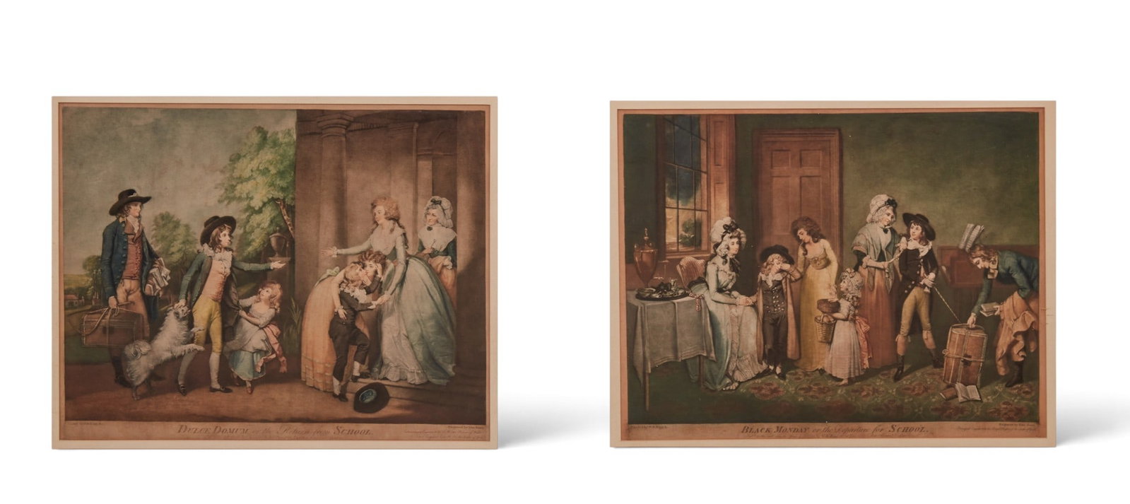 A pair of framed late19th century colored prints (1 of 6)