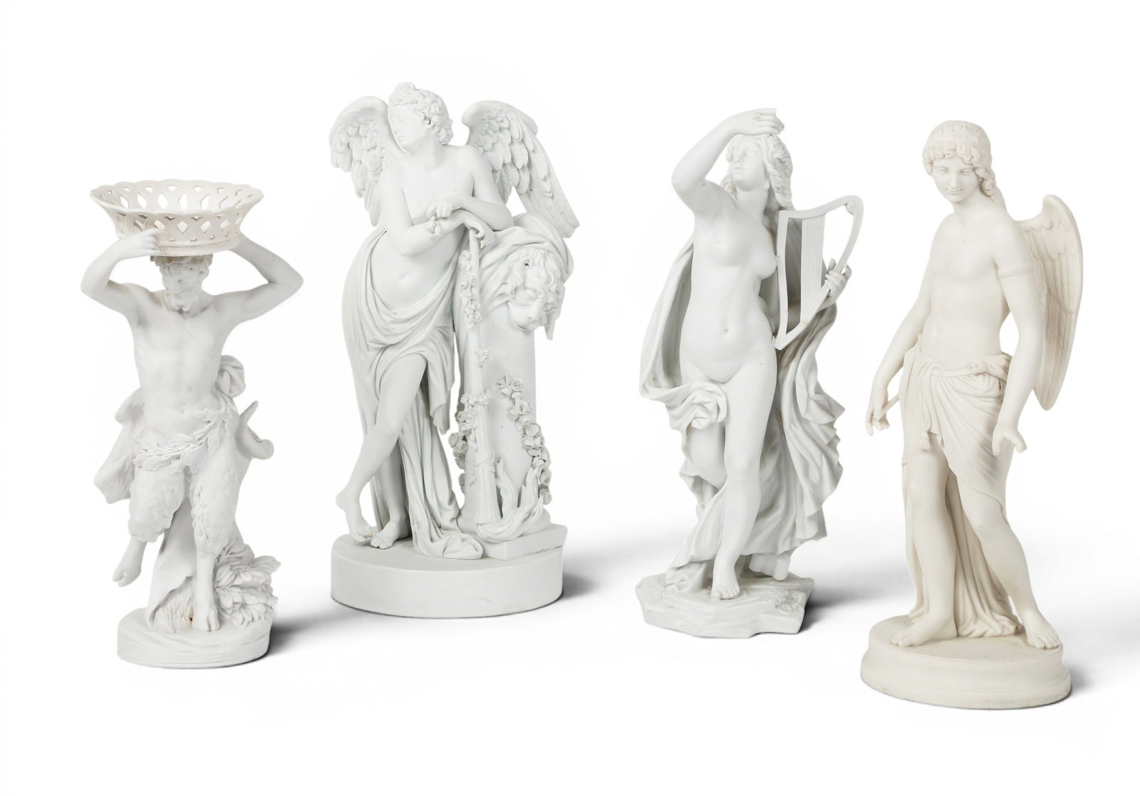 Four bisque porcelain allegorical figures, Sevres and other makers, 20th century (1 of 8)