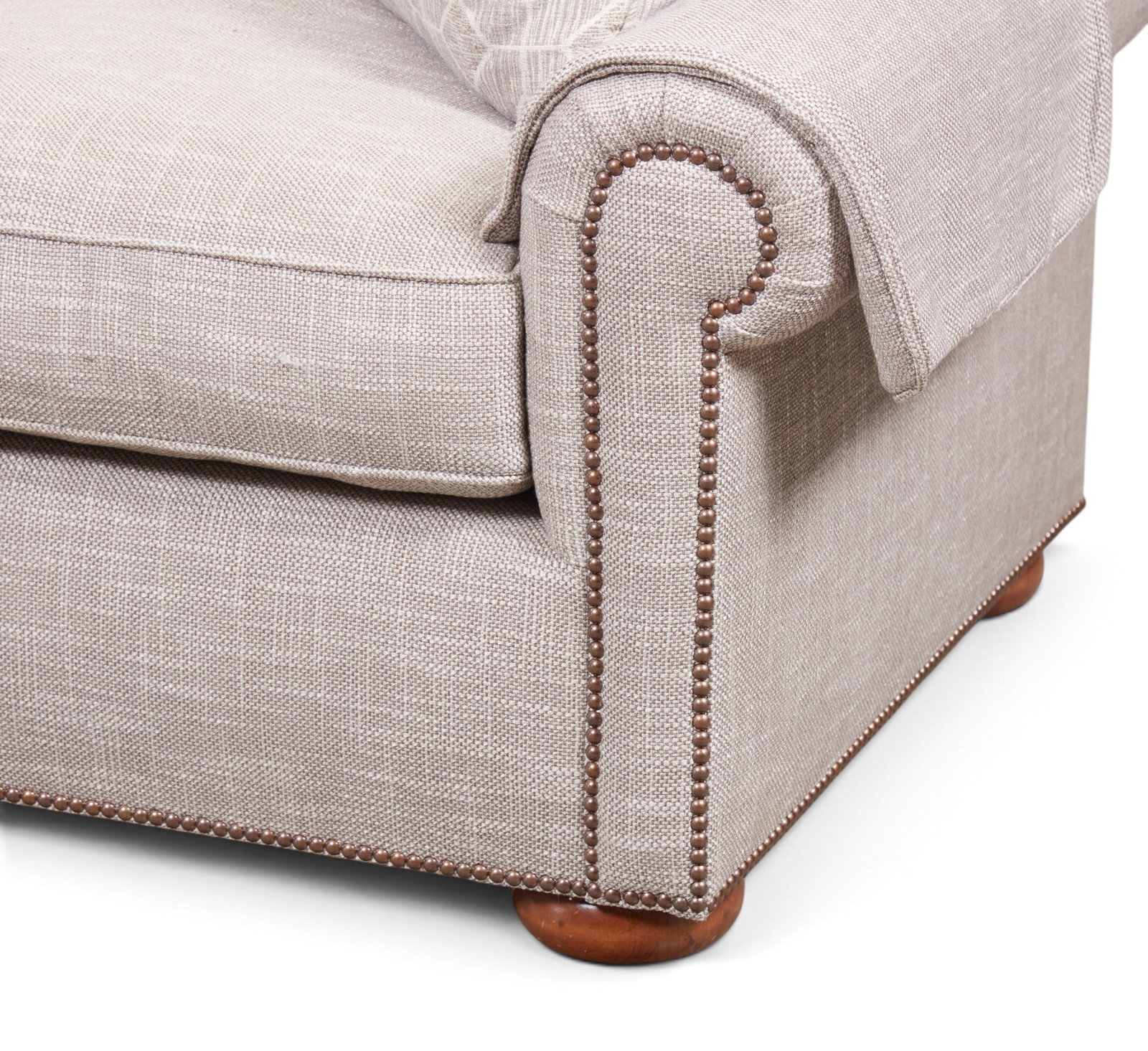 A grey upholstered sofa - 4