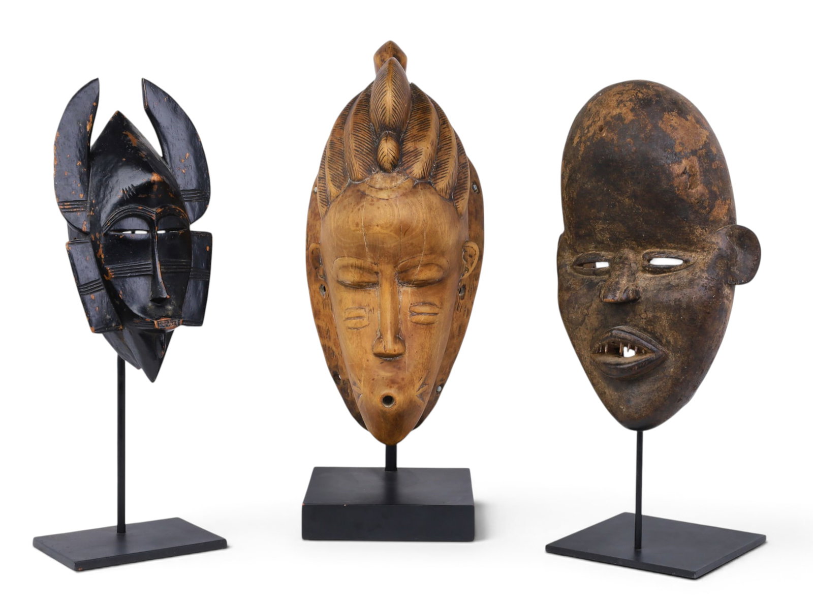 Three West African ceremonial masks (1 of 6)