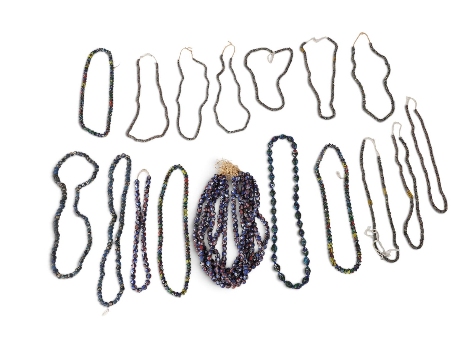 A group of twenty beaded necklaces: A group of twenty beaded necklaces