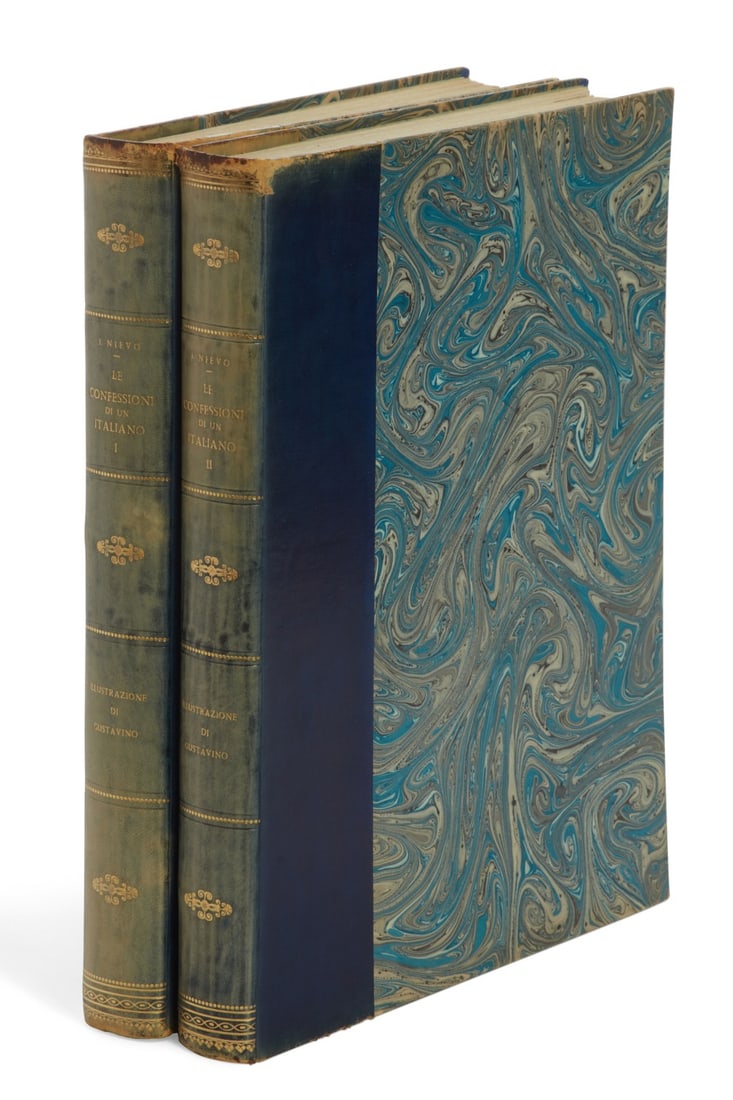 Le ConfessionI di un Italiano by Ipollito Nievo (2 vols.): Le ConfessionI di un Italiano by Ipollito Nievo (2 vols.) Milano: Treves-Treccani- Tumminelli, 1931. Critical edition edited by Fernando Palazzi, and illustrated by Gustavino; limited illustrated