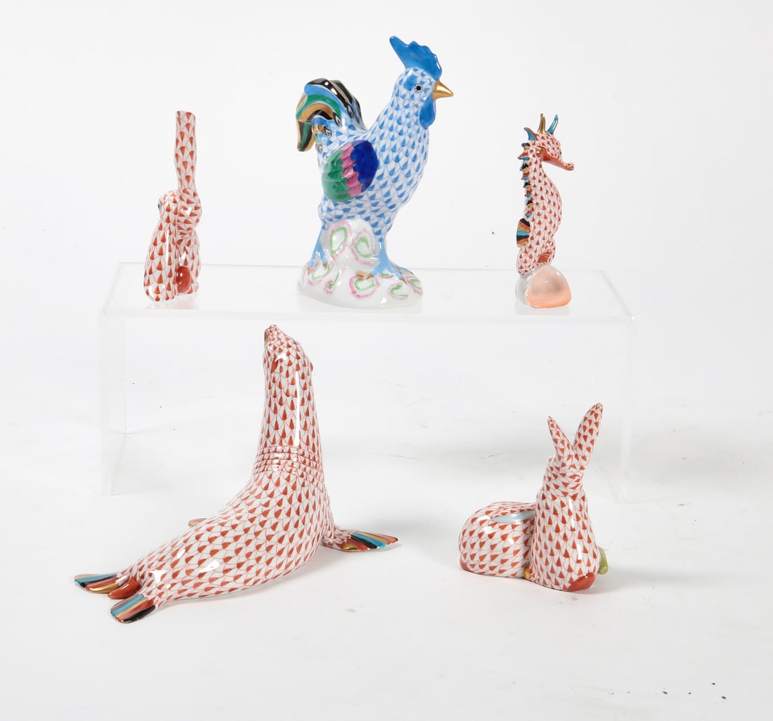 Five Herend porcelain animals - 2