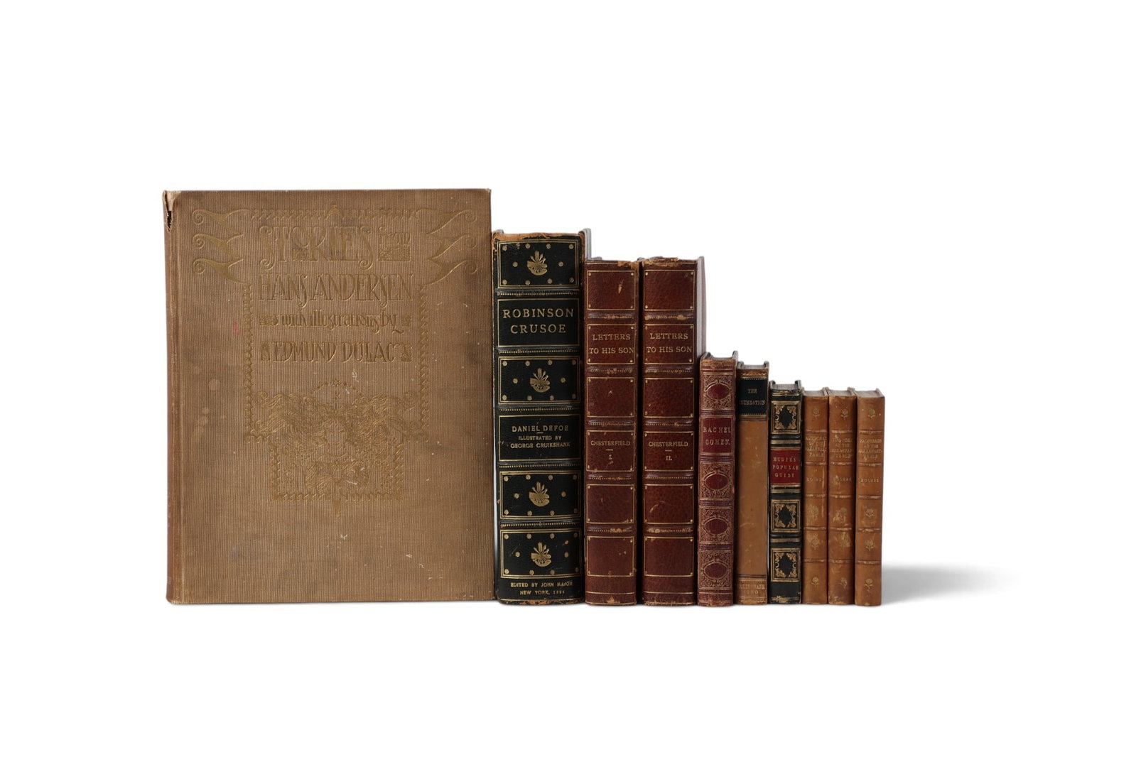 A group of ten leather bound books (1 of 8)