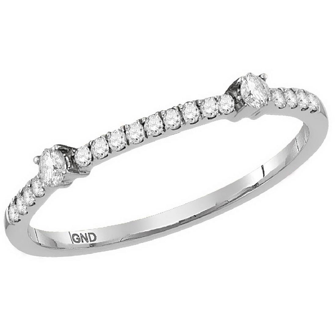 10kt White Gold Womens Round Diamond Single Row Stackab: 10kt White Gold Womens Round Diamond Single Row Stackable Band Ring 1/6 Cttw **|**|** 10kt White Gold Womens Round Diamond Single Row Stackable Band Ring 1/6 Cttw #1AC45616