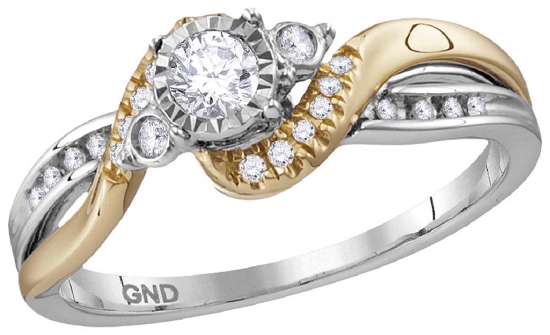 14kt White Two-tone Gold Womens Round Diamond Solitaire: 14kt White Two-tone Gold Womens Round Diamond Solitaire Bridal Wedding Engagement Ring 1/4 Cttw **|**|** 14kt White Two-tone Gold Womens Round Diamond Solitaire Bridal Wedding Engagement Ring 1/4 Cttw