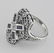 Art Deco Style Filigree Ring w/ Sapphire and 3 Diamonds - 3