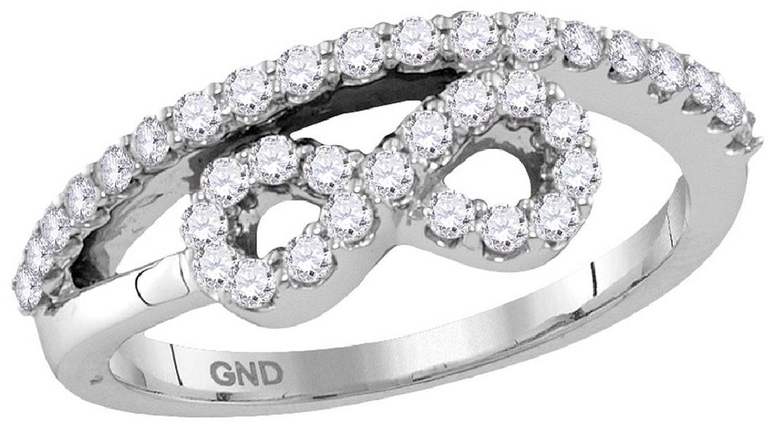 Womens 10K White Gold Infinity Knot Diamond Fashion Des: Womens 10K White Gold Infinity Knot Diamond Fashion Designer Ring Band 1/2 CT **|**|** Womens 10K White Gold Infinity Knot Diamond Fashion Designer Ring Band 1/2 CT #1AC44848