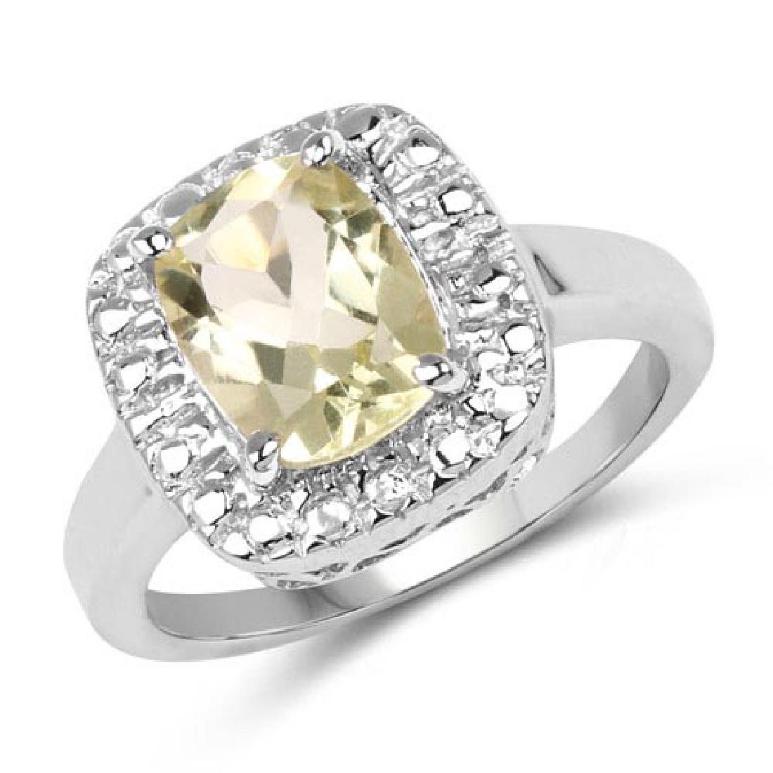 1.90 CTW Genuine Lemon Quartz .925 Sterling Silver Ring: 1.90 CTW Genuine Lemon Quartz .925 Sterling Silver Ring **|**|** 1.90 CTW Genuine Lemon Quartz .925 Sterling Silver Ring #1AC51638