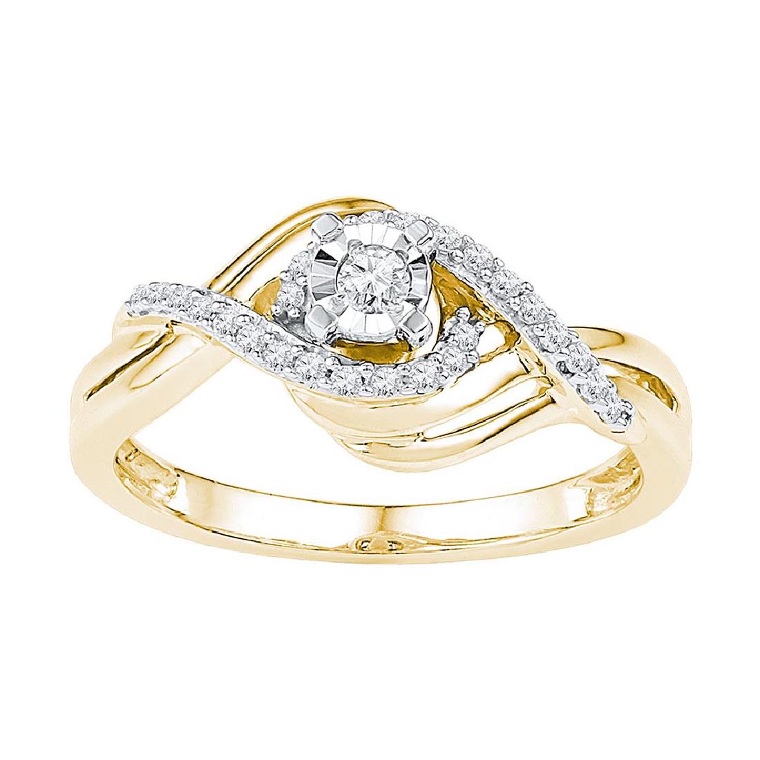 10kt Yellow Gold Womens Round Diamond Solitaire Bridal: 10kt Yellow Gold Womens Round Diamond Solitaire Bridal Wedding Engagement Ring 1/5 Cttw **|**|** 10kt Yellow Gold Womens Round Diamond Solitaire Bridal Wedding Engagement Ring 1/5 Cttw #1AC44715