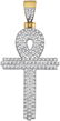 10kt Yellow Gold Mens Round Diamond Ankh Cross Religiou