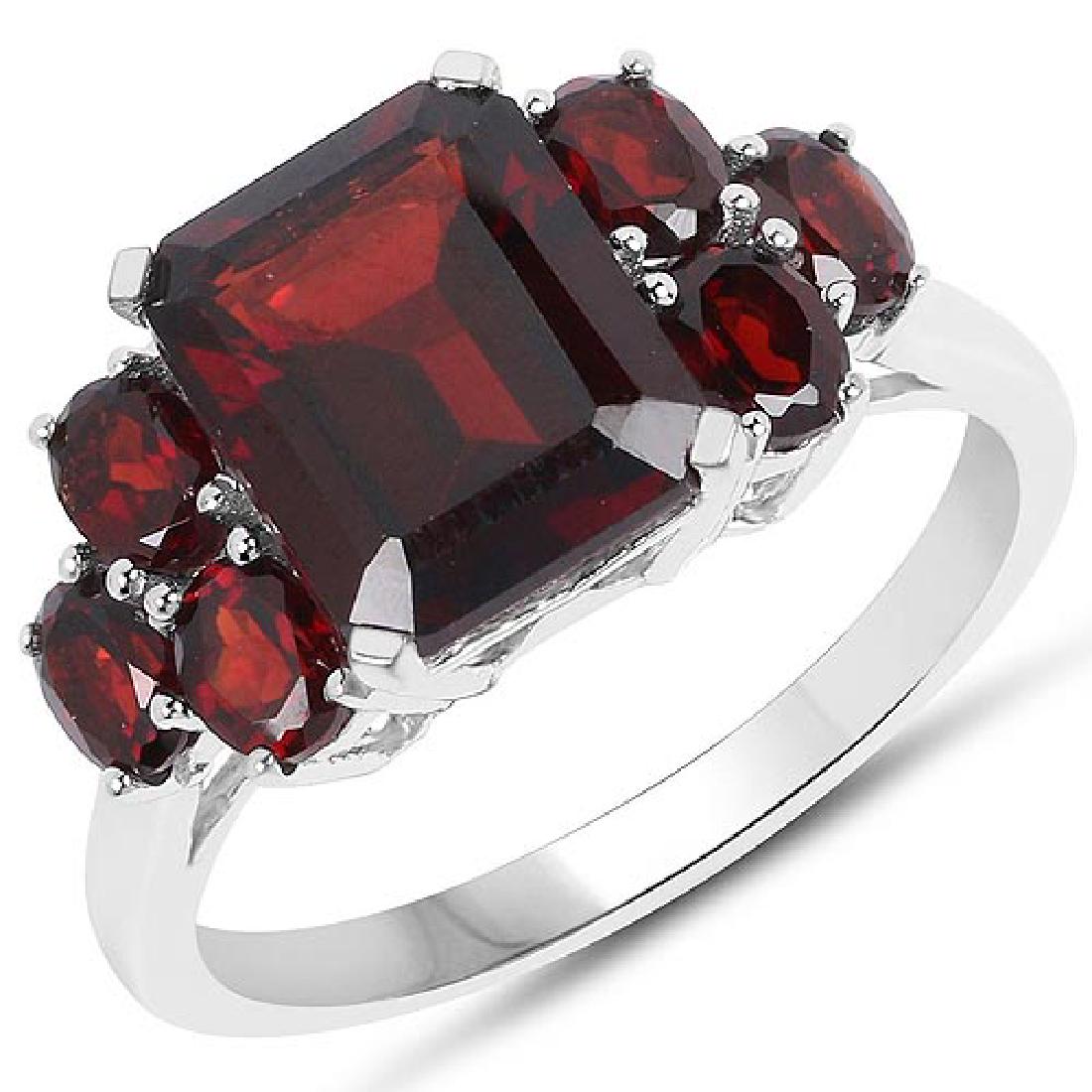 5.10 CTW Genuine Garnet .925 Sterling Silver Ring: 5.10 CTW Genuine Garnet .925 Sterling Silver Ring **|**|** 5.10 CTW Genuine Garnet .925 Sterling Silver Ring #1AC51669