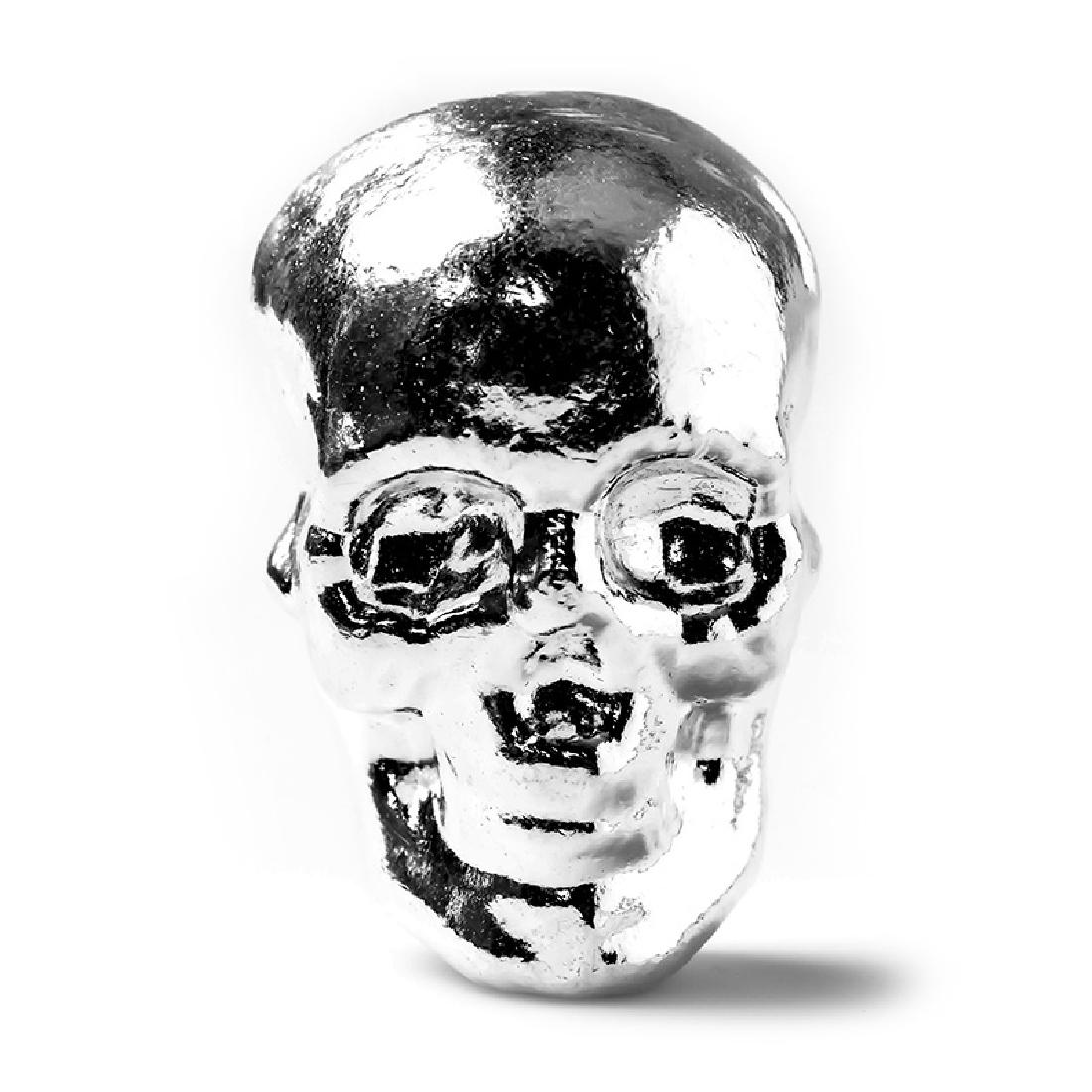 5 oz Atlantis Mint Hand Poured .999 Silver Skull NEW