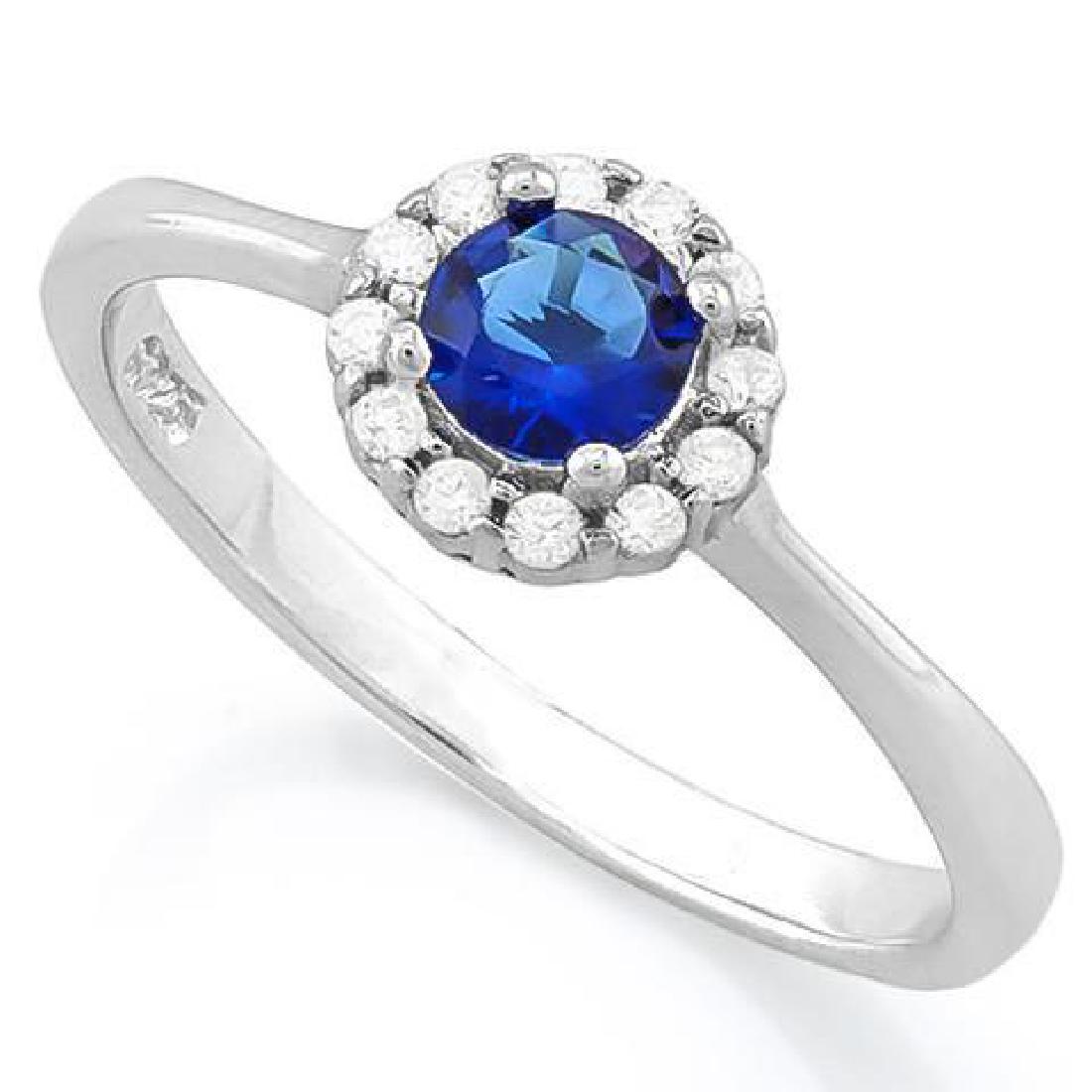 1/2 CARAT CREATED BLUE SAPPHIRE (12 PCS) FLAWLESS CREA: 1/2 CARAT CREATED BLUE SAPPHIRE (12 PCS) FLAWLESS CREATED DIAMOND 925 STERLING SILVER HALO RING **|**|** Total Weight by Gram: 1.7-stone 1 carat: 0.5-stone 2 carat: 0.12 #1AC36260